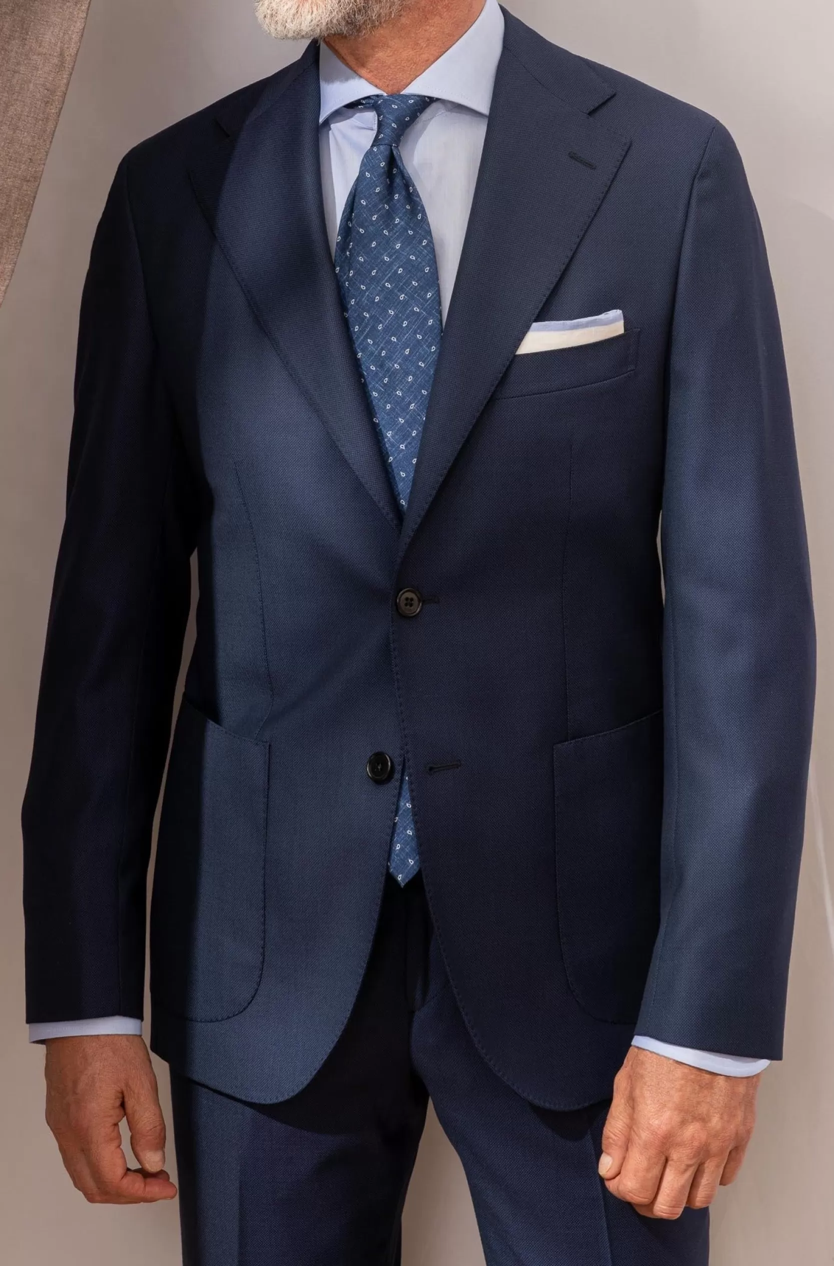 Outlet Pini Parma Abito Blu Occhio Di Pernice - Made In Italy