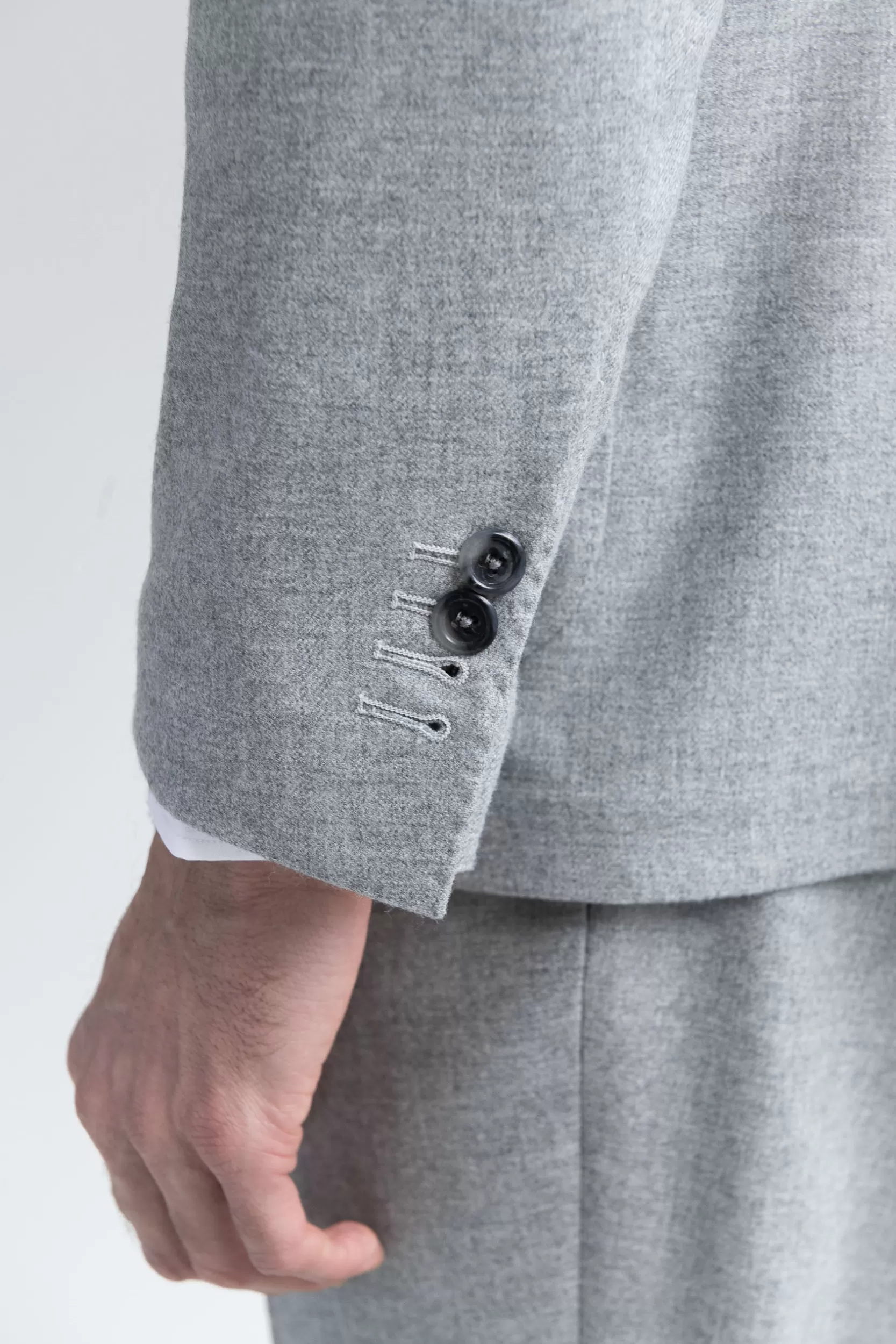 Sale Pini Parma Abito Doppiopetto Grigio In Lana E Cashmere - Made In Italy