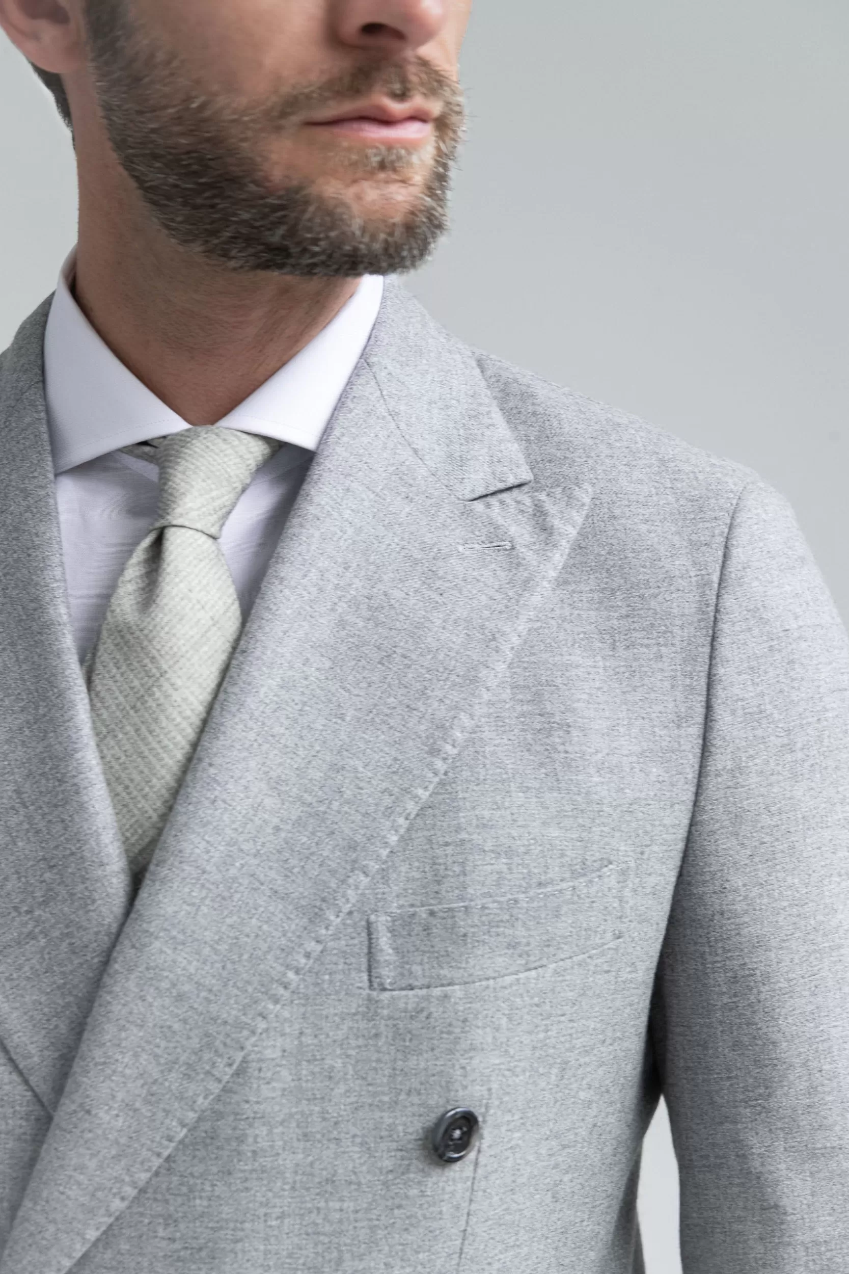 Sale Pini Parma Abito Doppiopetto Grigio In Lana E Cashmere - Made In Italy