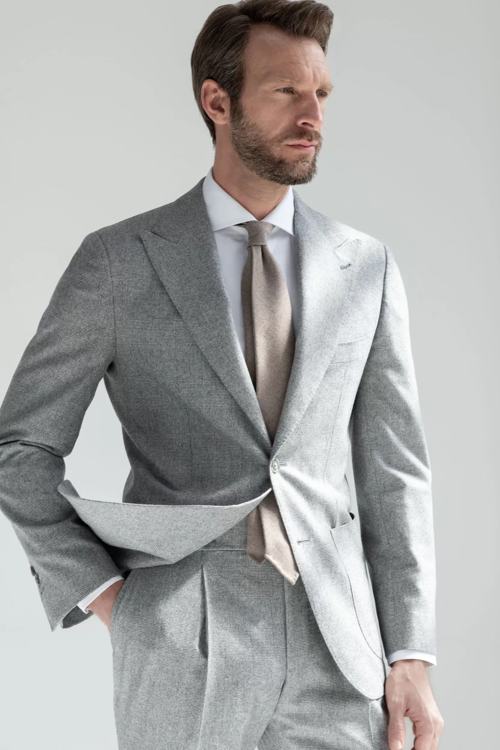 Store Pini Parma Abito Grigio Principe Di Galles " Soragna Capsule Collection" - Made In Italy