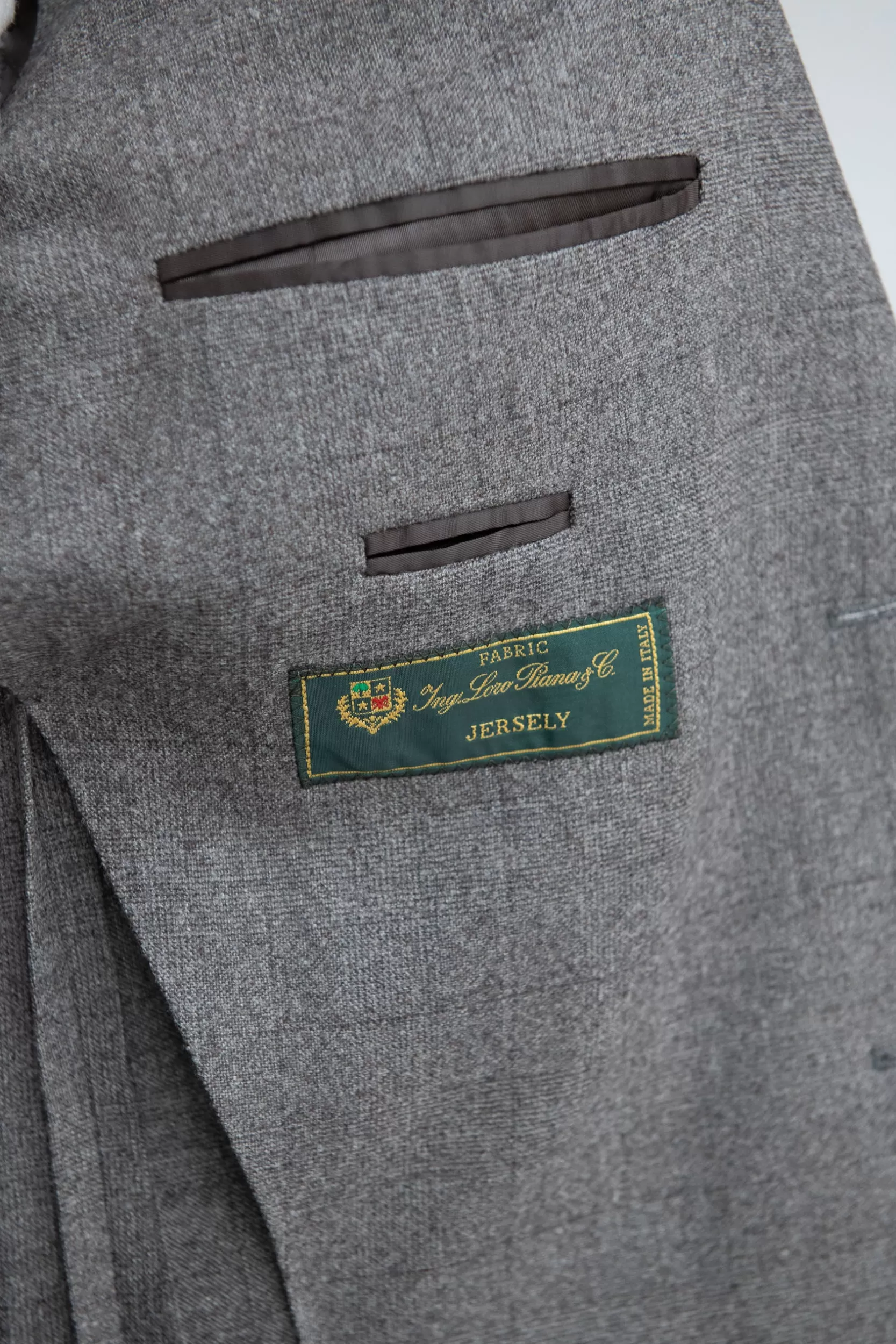 Outlet Pini Parma Abito Principe Di Galles Taupe In Lana Loro Piana - Made In Italy