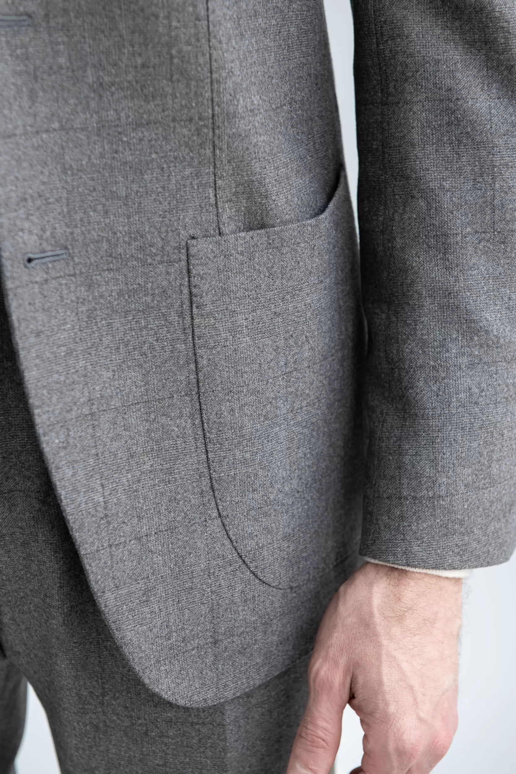 Outlet Pini Parma Abito Principe Di Galles Taupe In Lana Loro Piana - Made In Italy