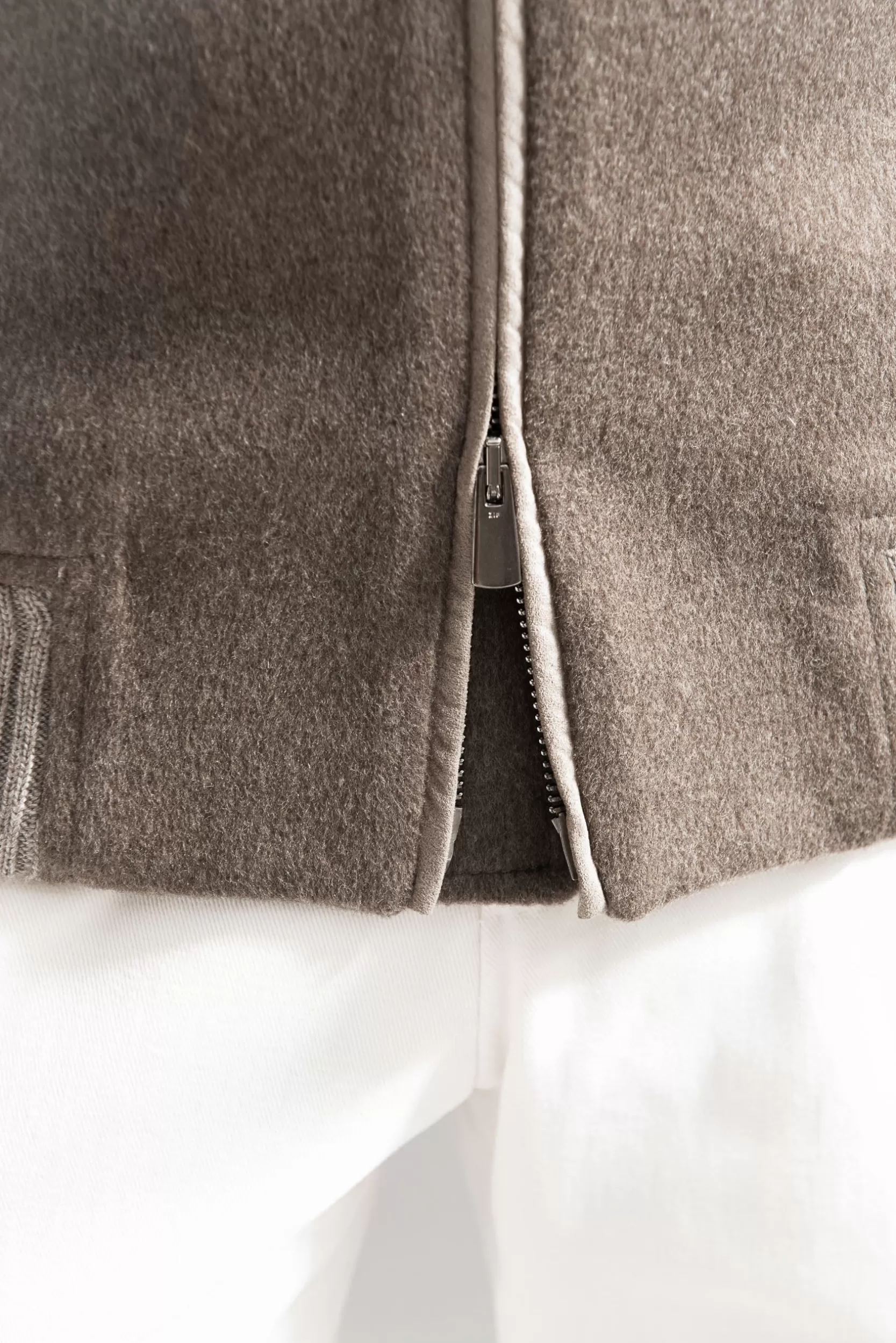 Discount Pini Parma Bomber Color Tortora Con Collo In Visone Removibile – Made In Italy Talpa