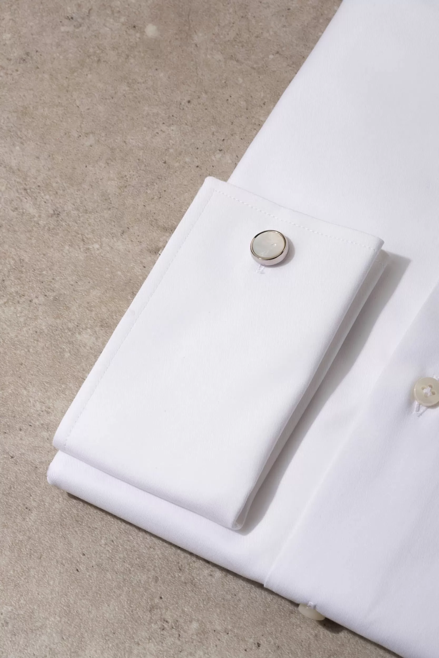 Fashion Pini Parma Camicia Bianca Con Doppio Polsino - Made In Italy Bianco