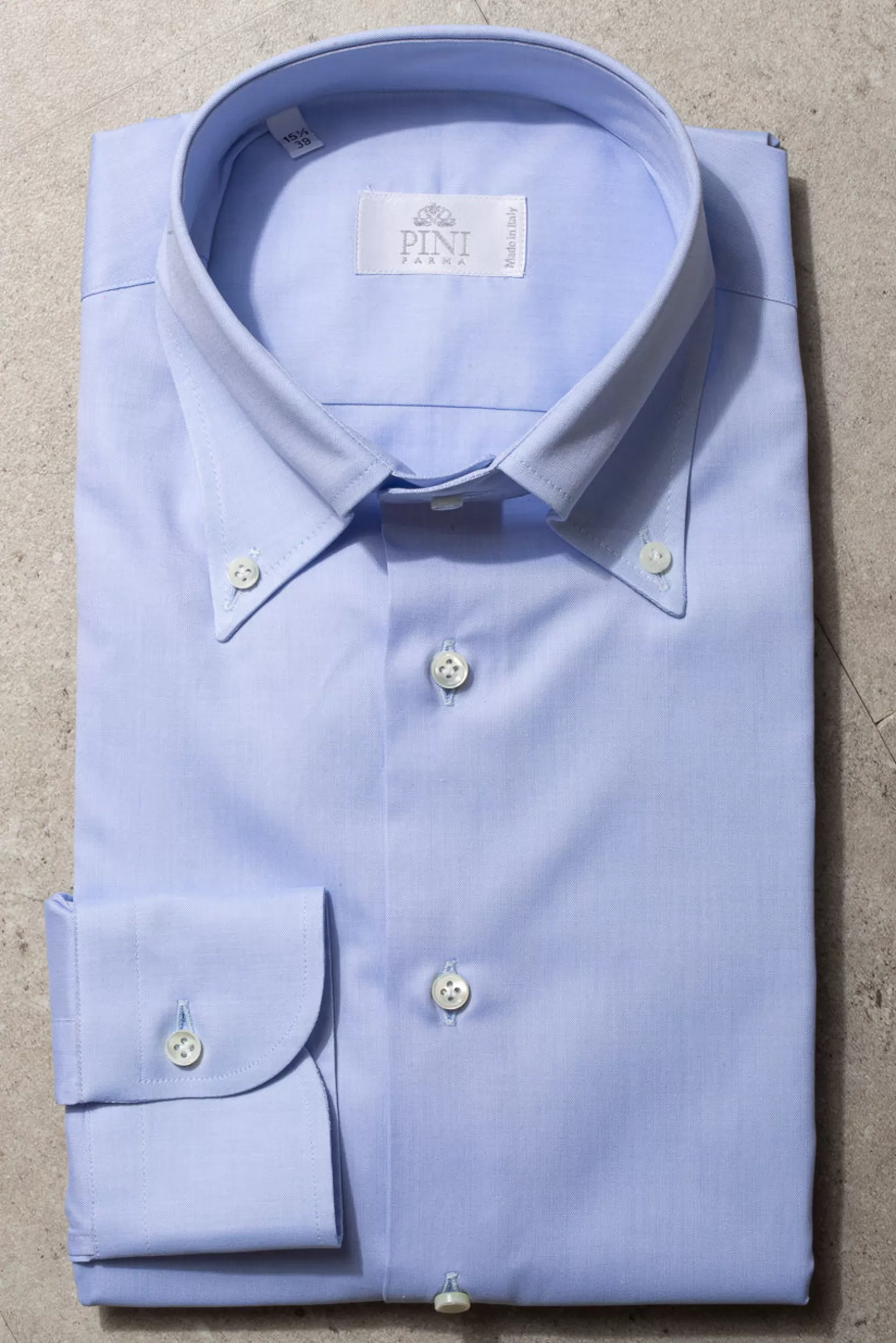 Online Pini Parma Camicia Button Down Azzurra “collezione Sartoriale” - Made In Italy Azzurro