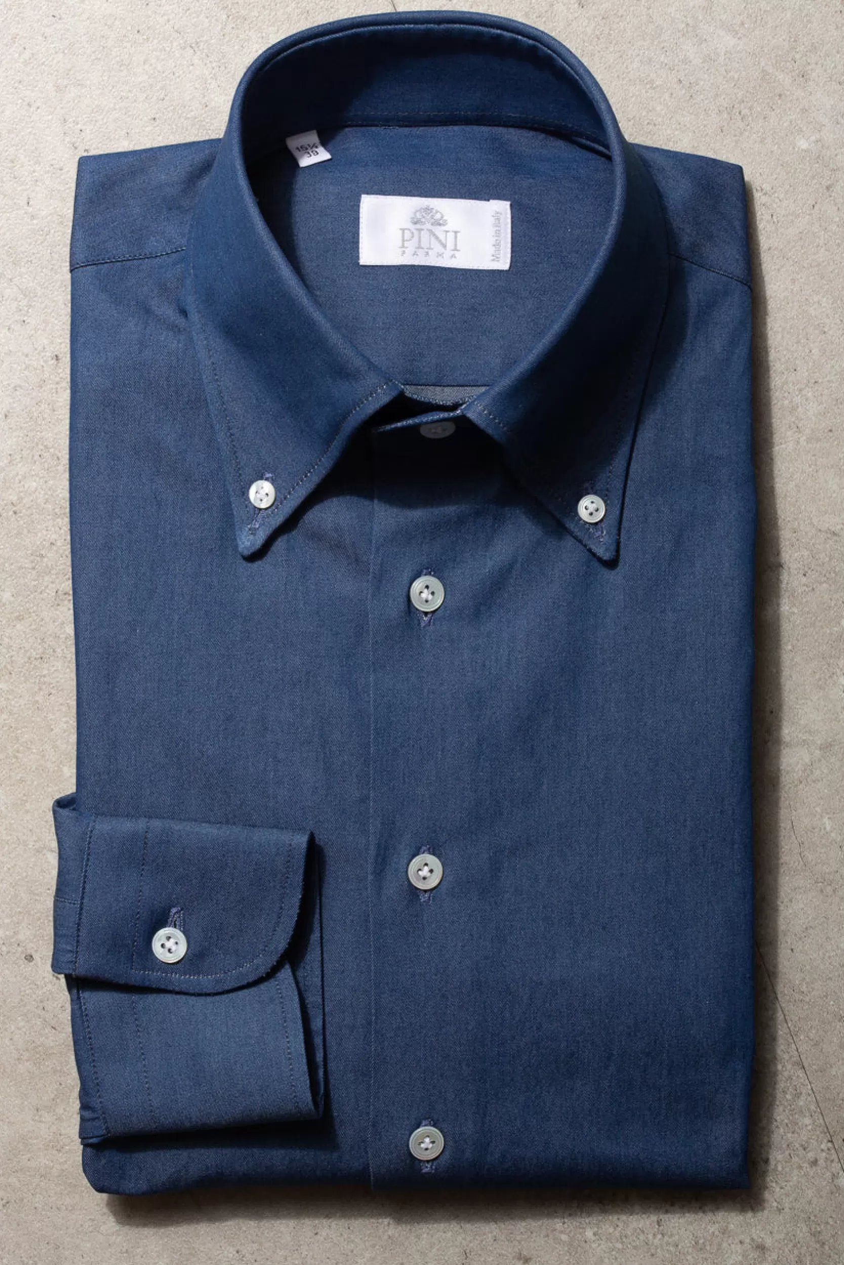 Cheap Pini Parma Camicia Denim Button Down ”collezione Sartoriale” - Made In Italy