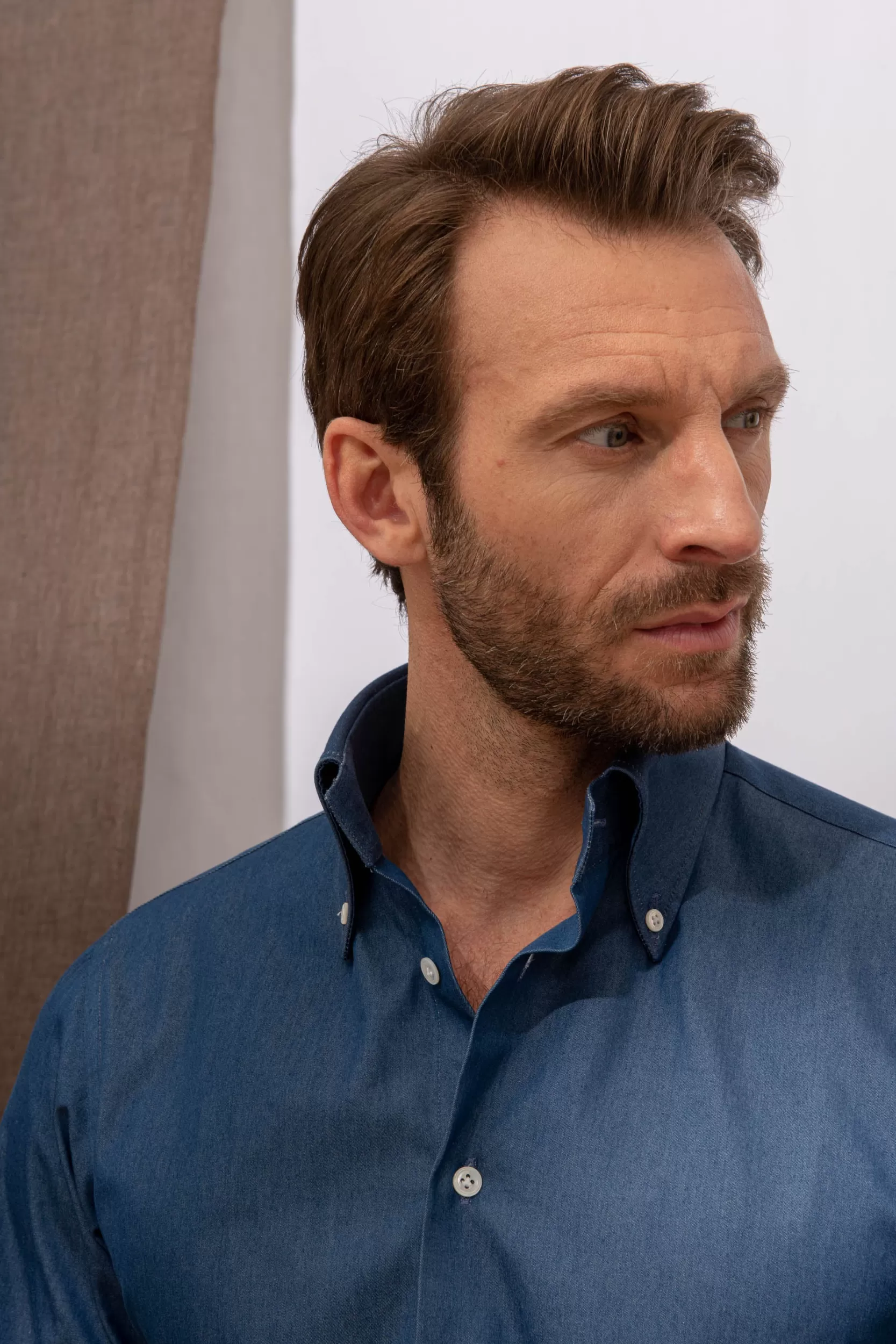 Cheap Pini Parma Camicia Denim Button Down ”collezione Sartoriale” - Made In Italy