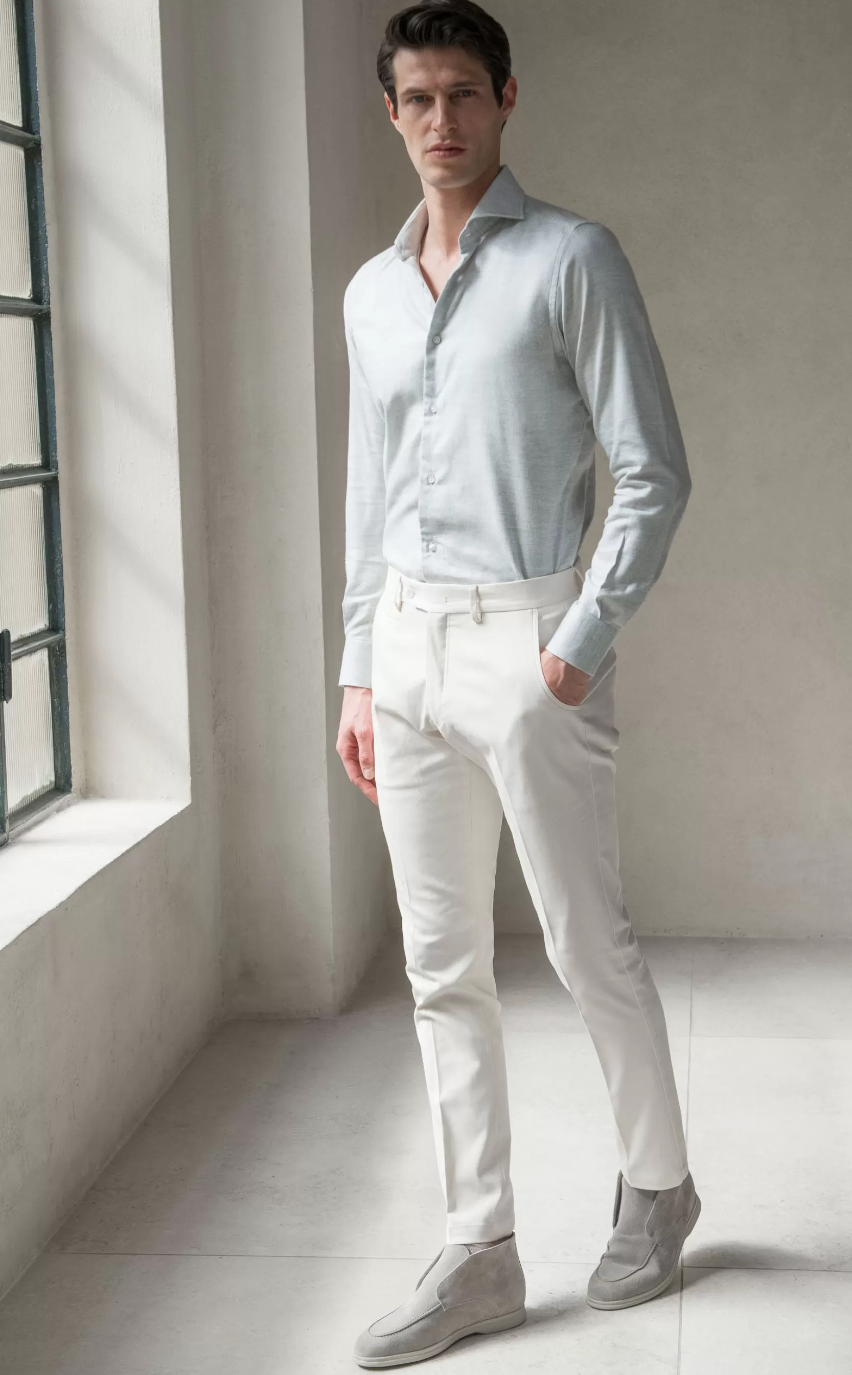 Best Pini Parma Camicia Grigia Dal Tocco Caldo - Made In Italy Grigio chiaro