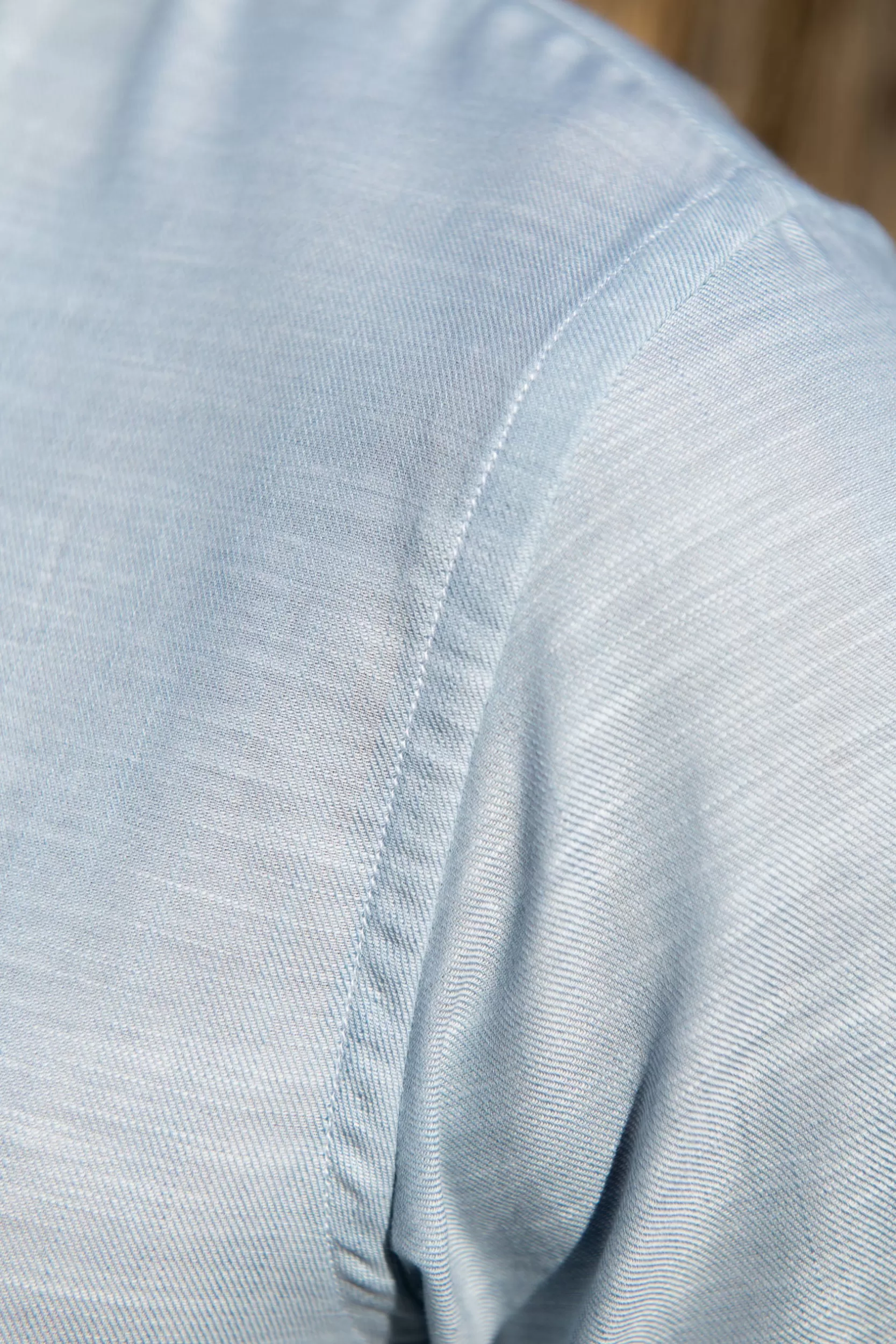 Shop Pini Parma Camicia In Cotone Chambray - Made In Italy Azzurro