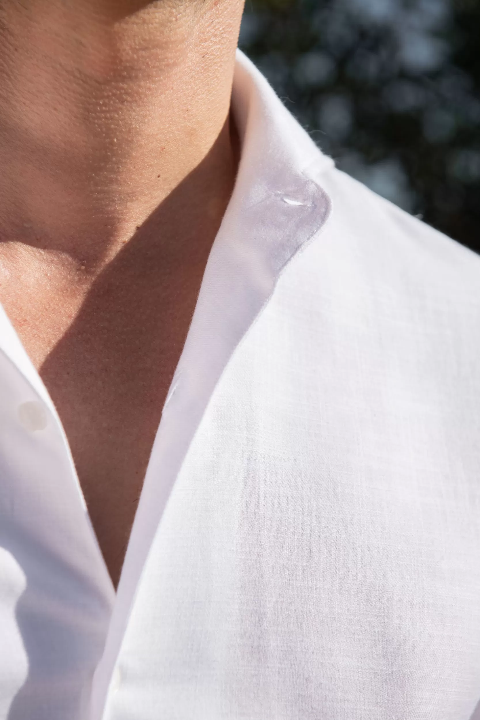 Shop Pini Parma Camicia In Cotone Chambray - Made In Italy Bianco