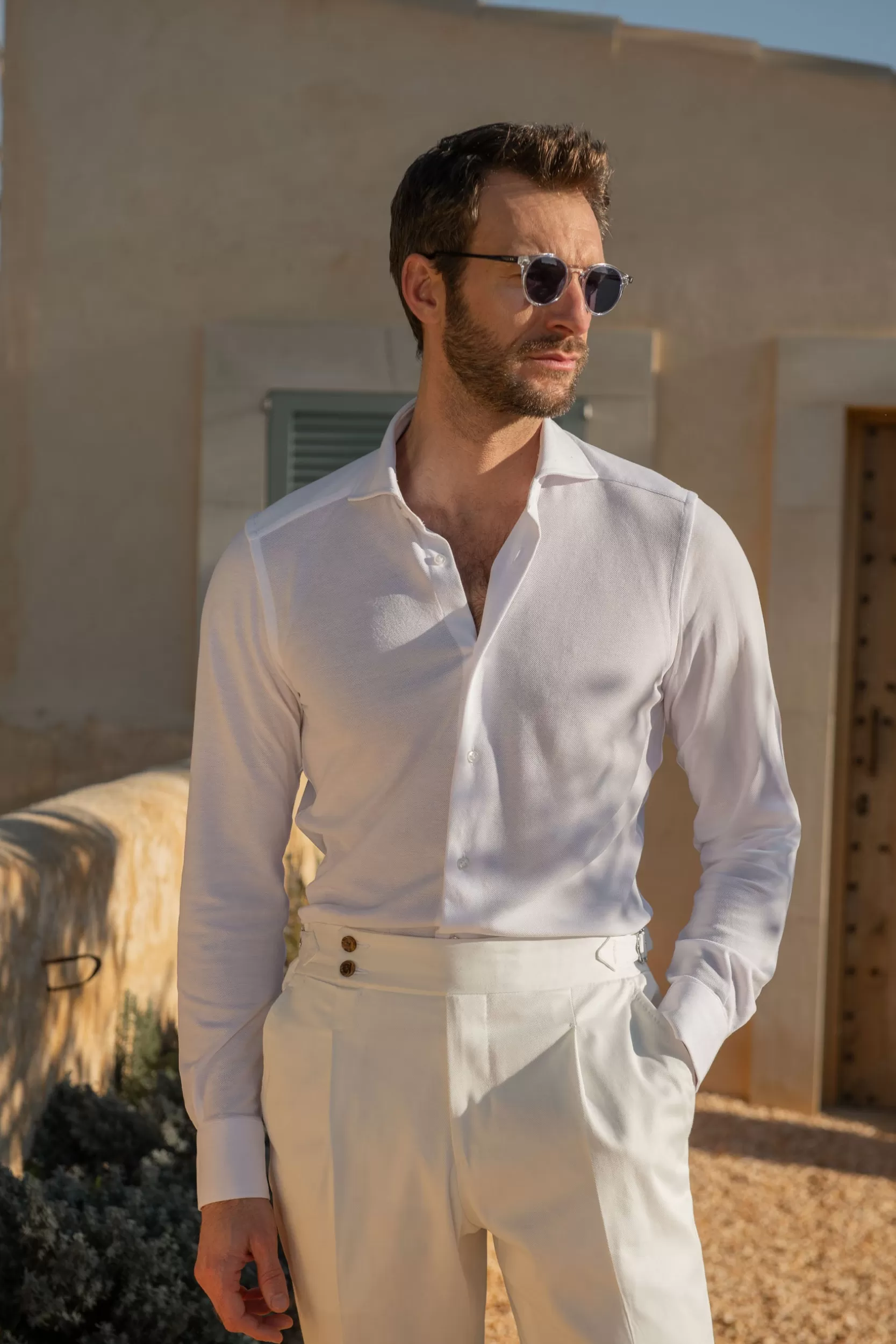 Shop Pini Parma Camicia In Jersey - Made In Italy Bianco