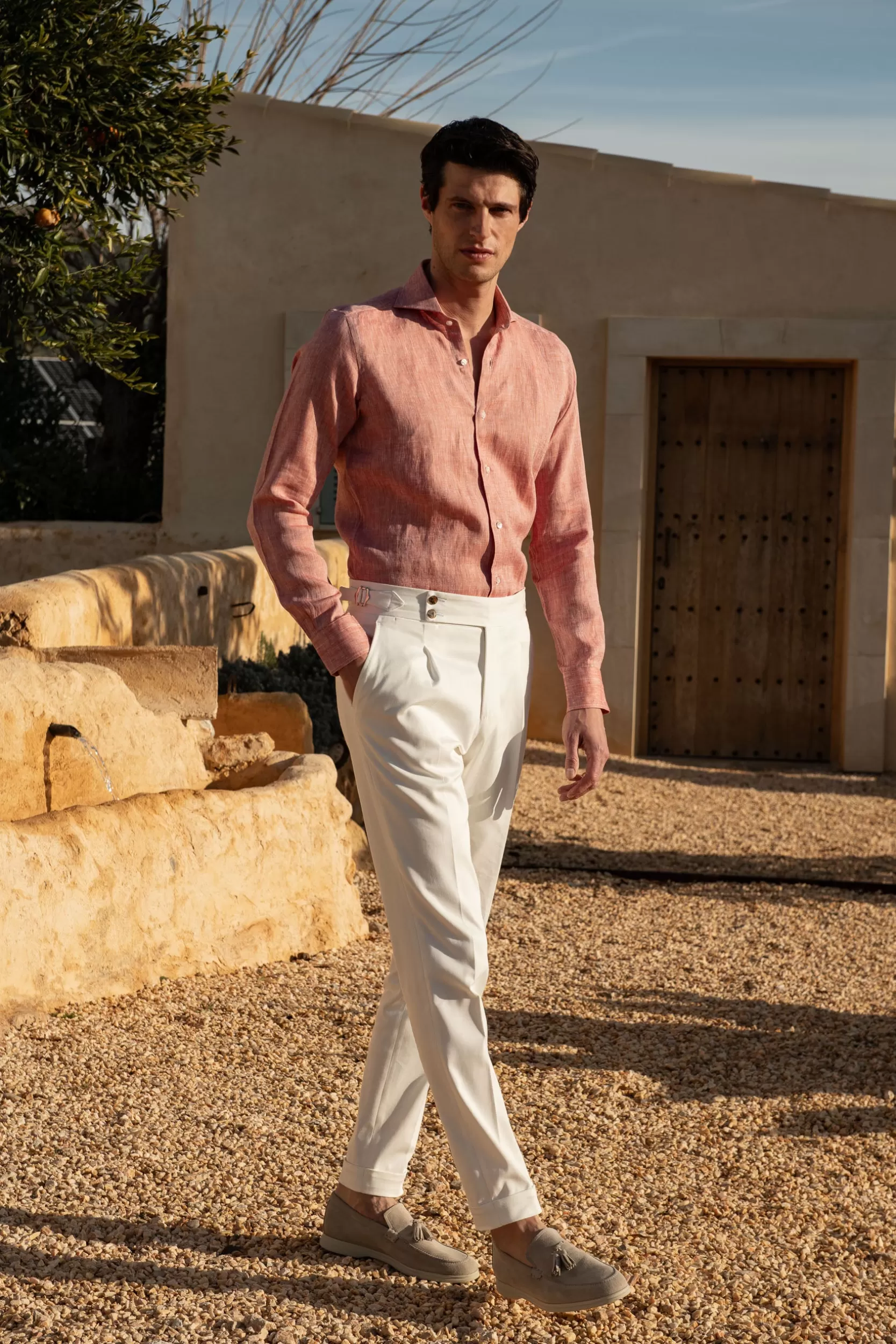 Flash Sale Pini Parma Camicia In Lino - Made In Italy Rosso