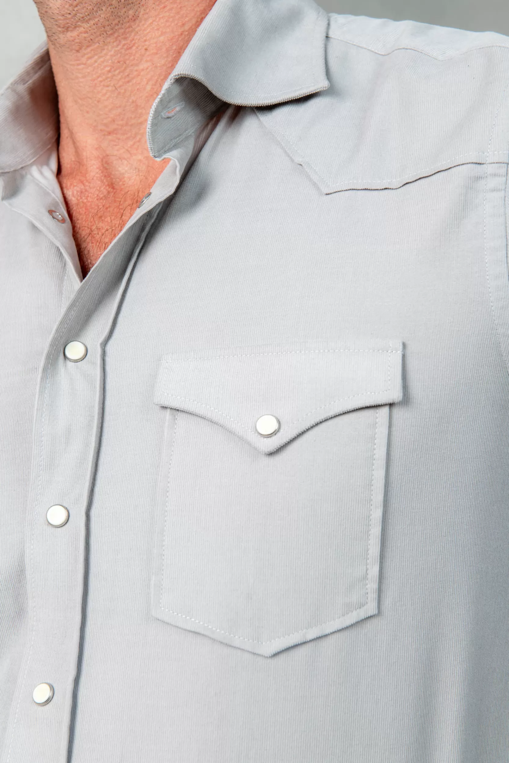 Sale Pini Parma Camicia Western Effetto Velluto - Made In Italy Stone