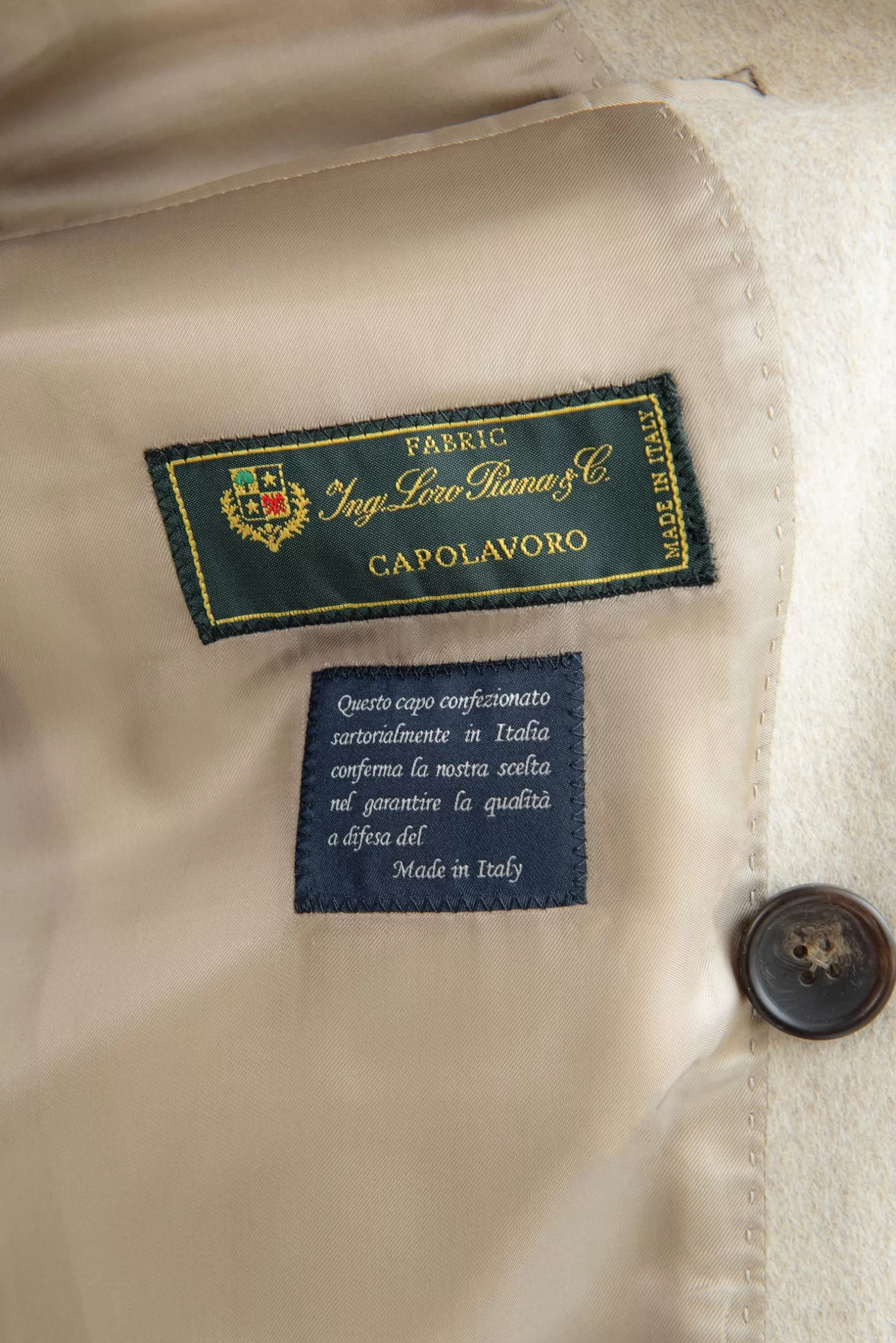 Discount Pini Parma Cappotto Polo In Lana Loro Piana – Made In Italy Beige