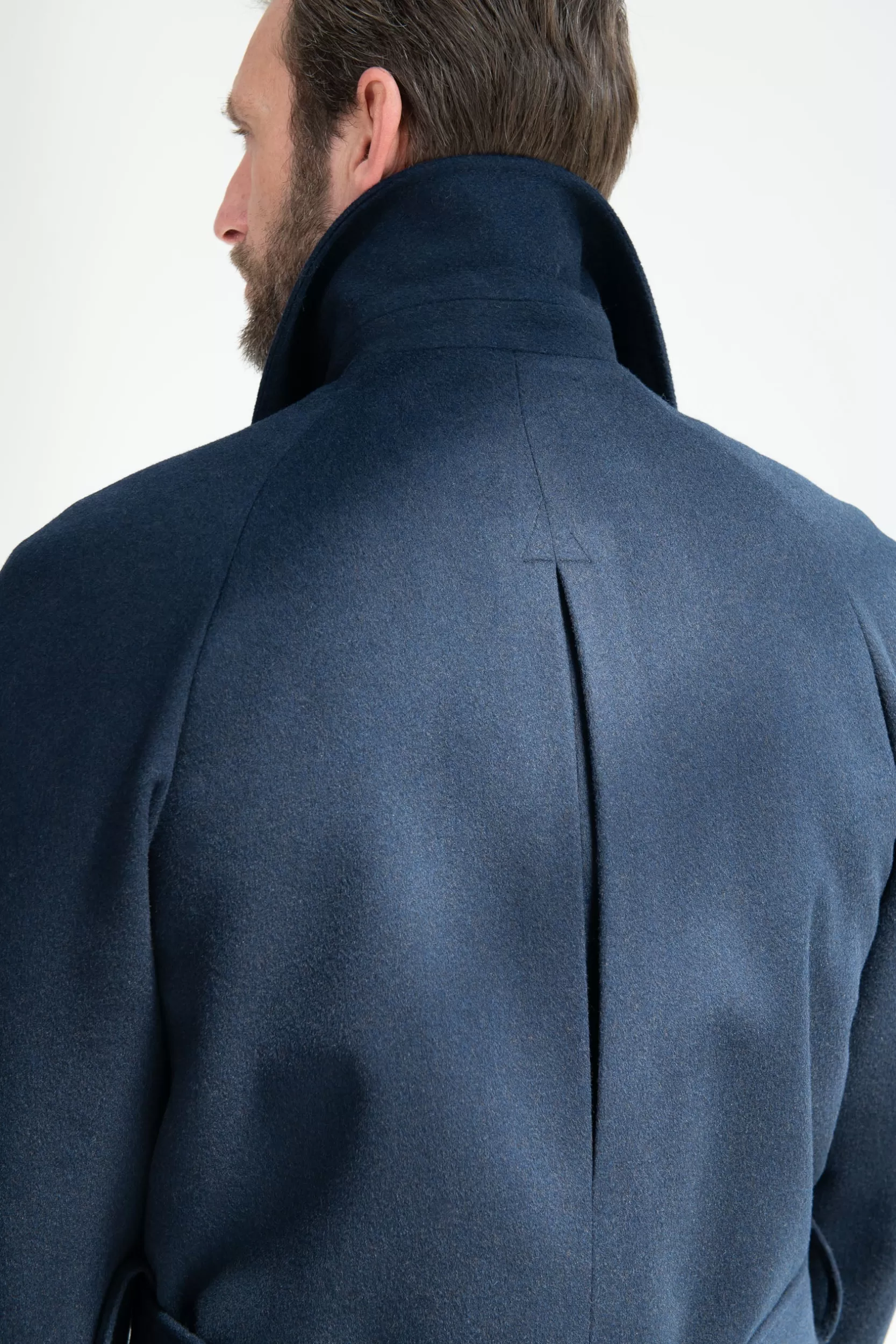 Store Pini Parma Cappotto Raglan In Lana Loro Piana – Made In Italy Blu