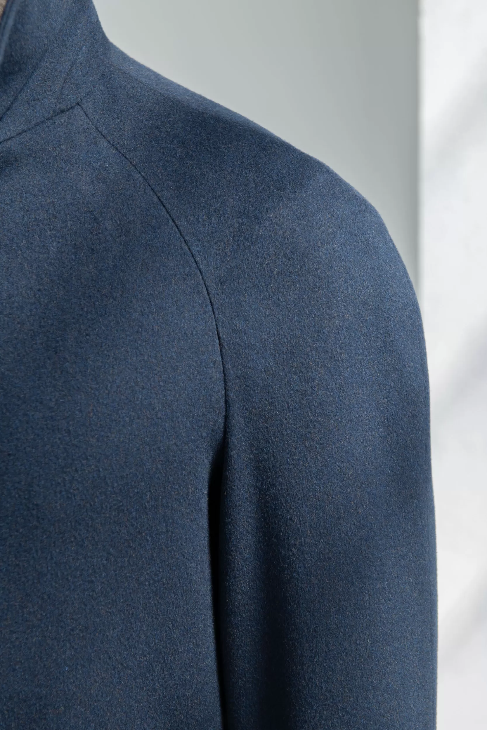 Store Pini Parma Cappotto Raglan In Lana Loro Piana – Made In Italy Blu