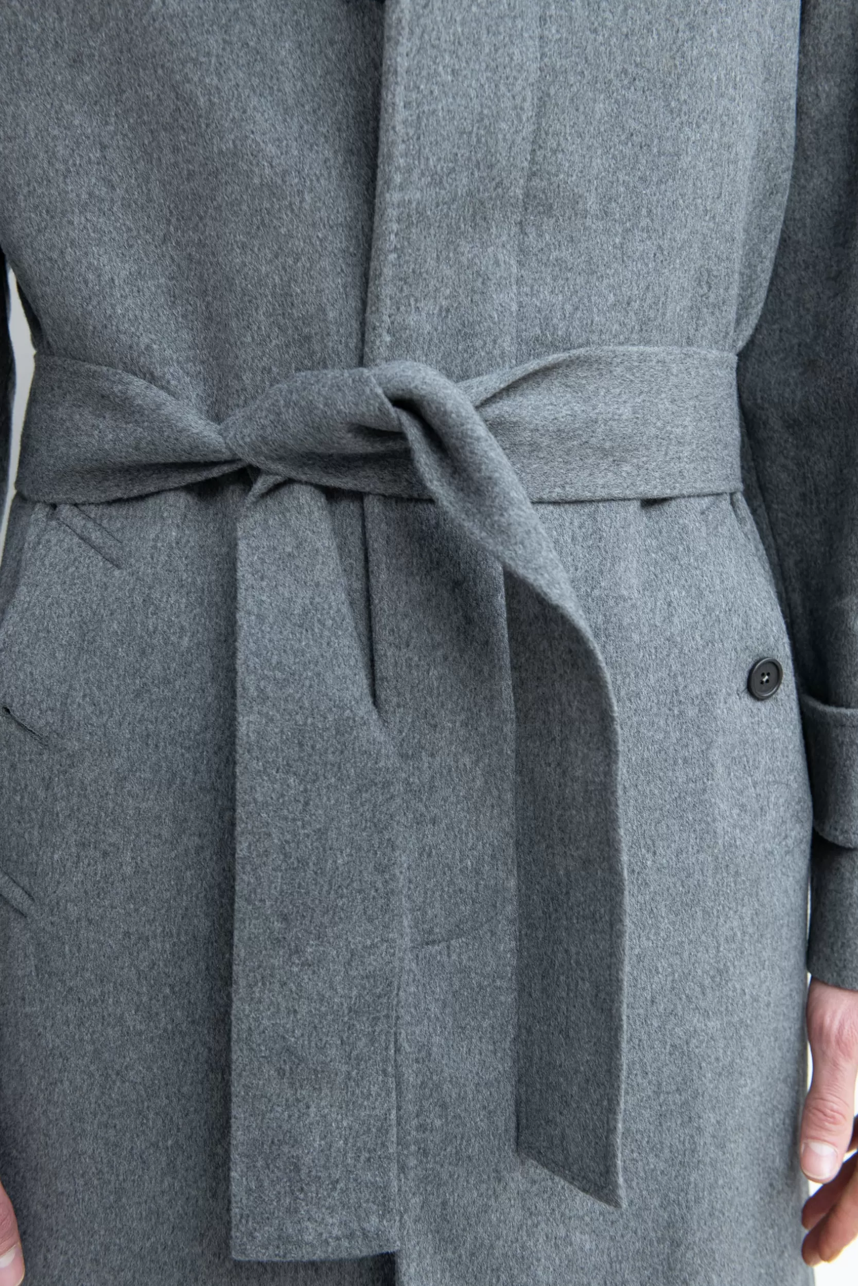 Outlet Pini Parma Cappotto Raglan In Lana Loro Piana – Made In Italy Grigio