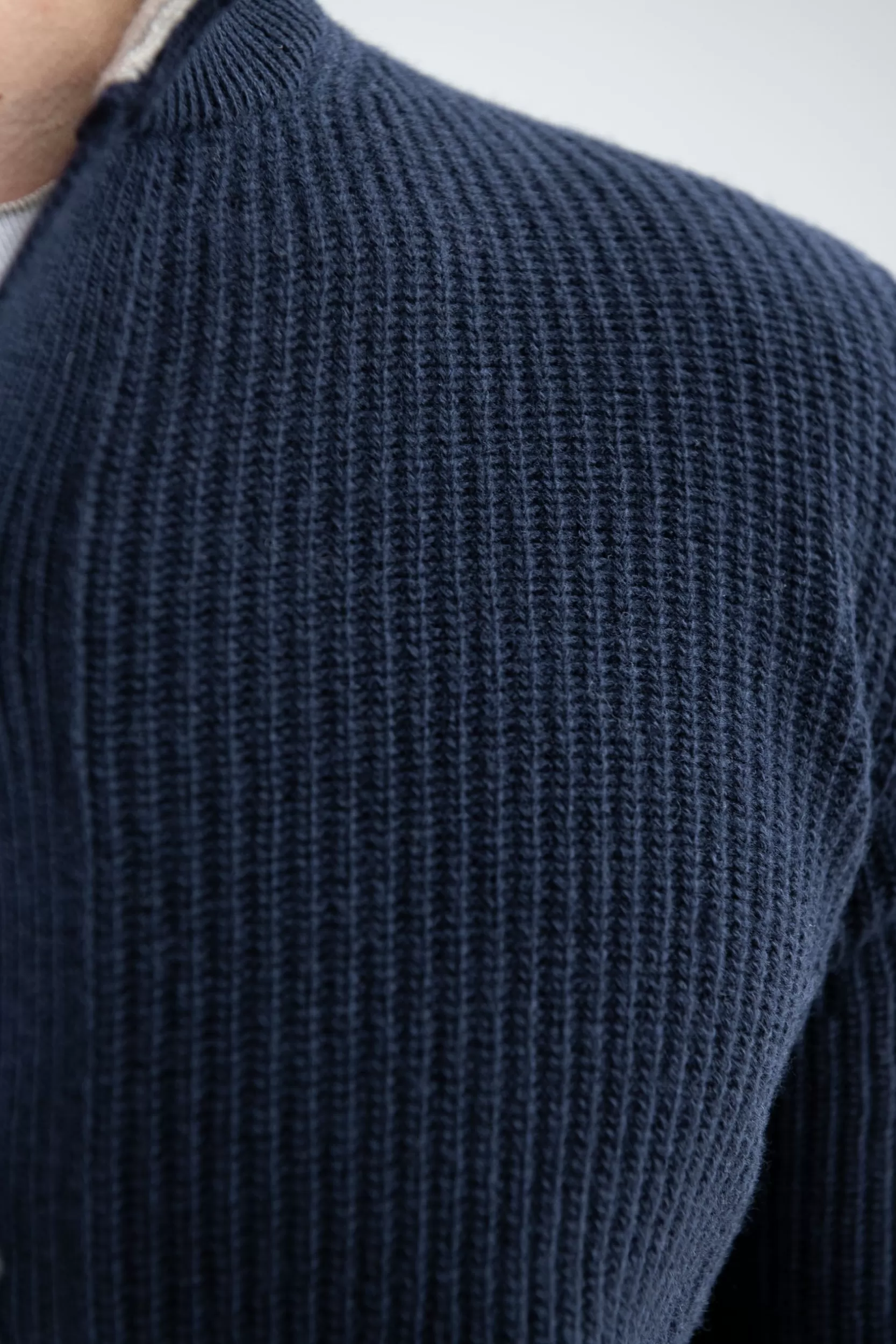 Cheap Pini Parma Cardigan Blu In Misto Cashmere A Coste – Made In Italy