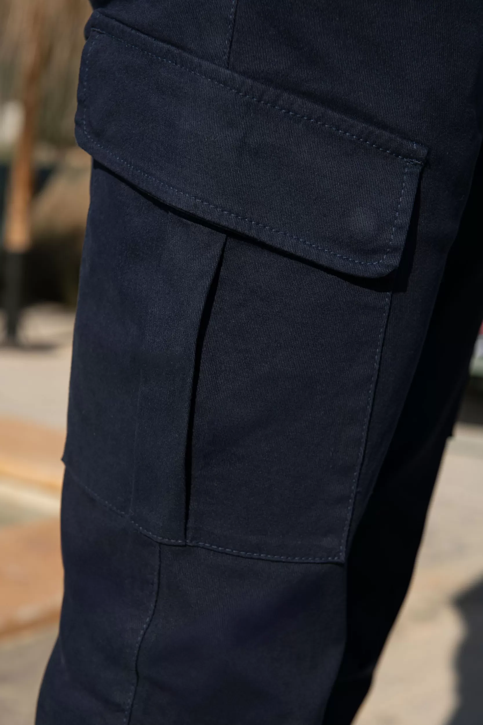 Discount Pini Parma Cargo In Cotone Elasticizzato - Made In Italy Blu