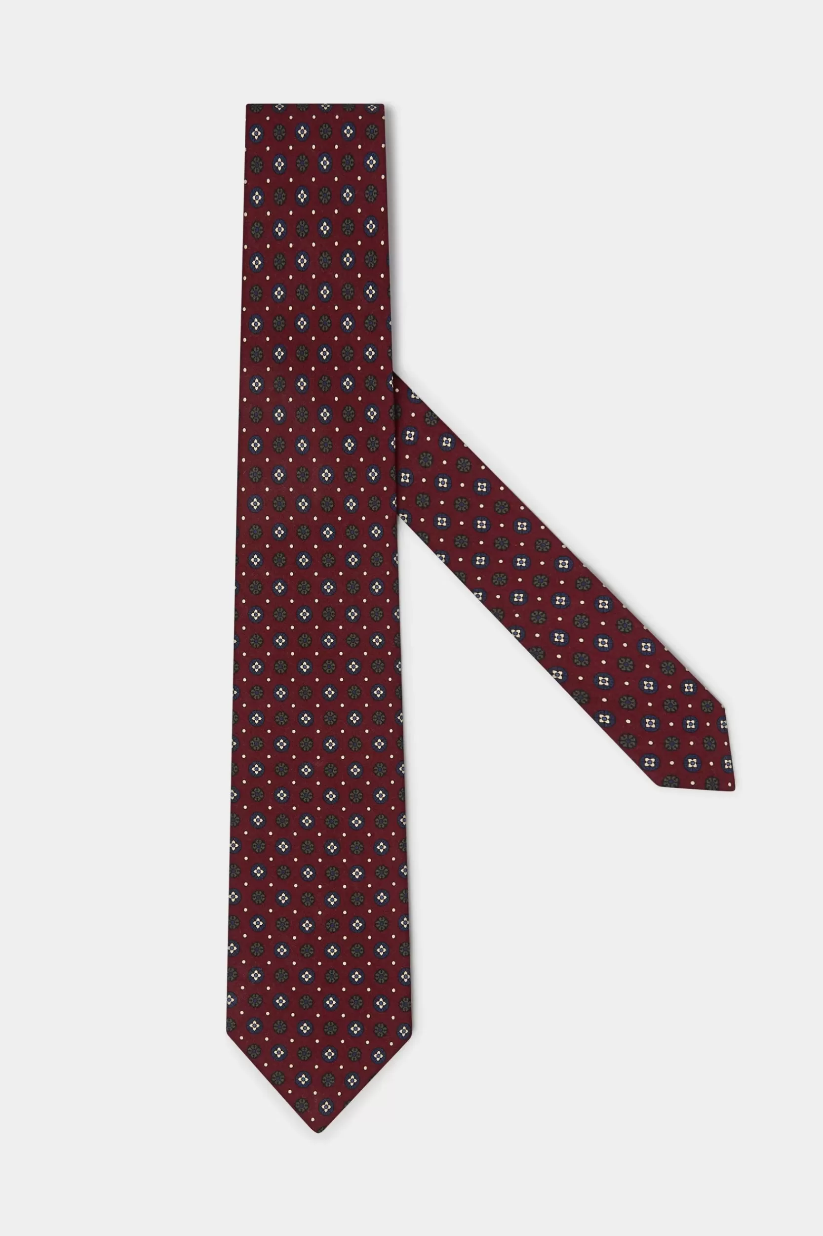 Online Pini Parma Cravatta In Seta Fantasia Bordeaux - Made In Italy