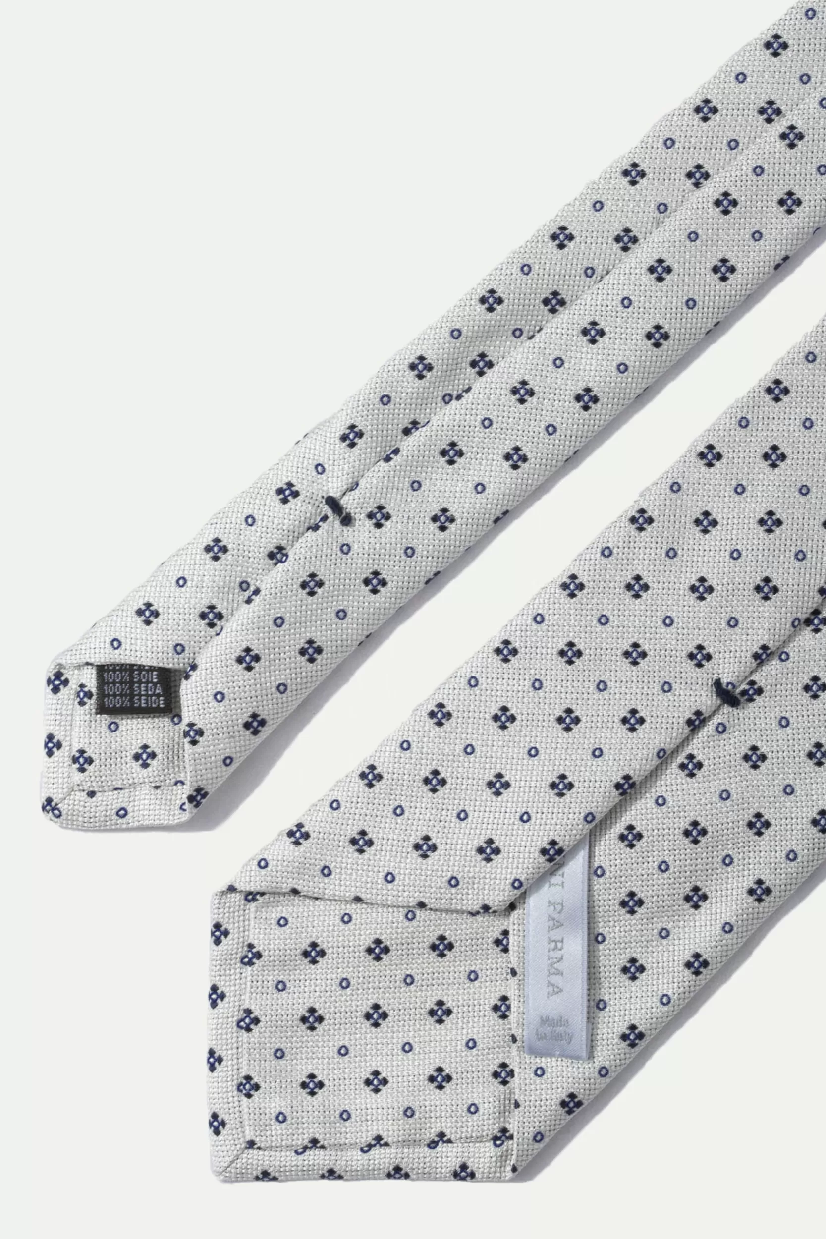 New Pini Parma Cravatta In Seta Jacquard - Made In Italy Argento