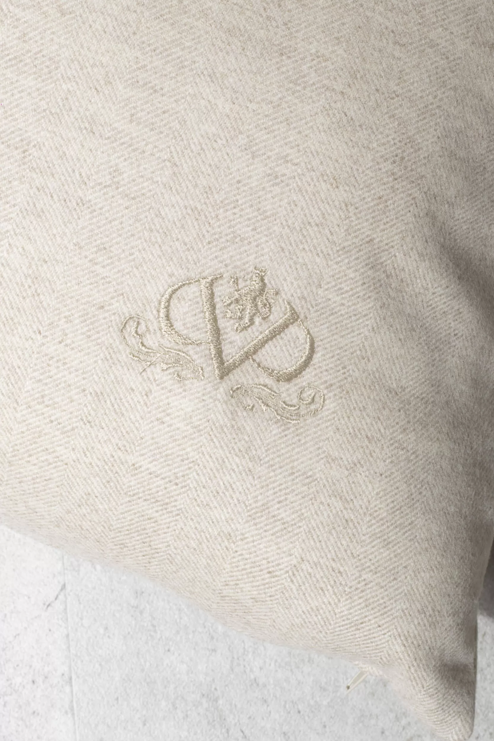 Flash Sale Pini Parma Cuscino In Lana A Spina Di Pesce - Made In Italy Beige