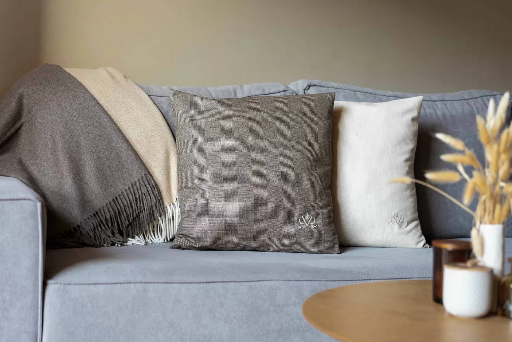 Flash Sale Pini Parma Cuscino In Lana A Spina Di Pesce - Made In Italy Beige