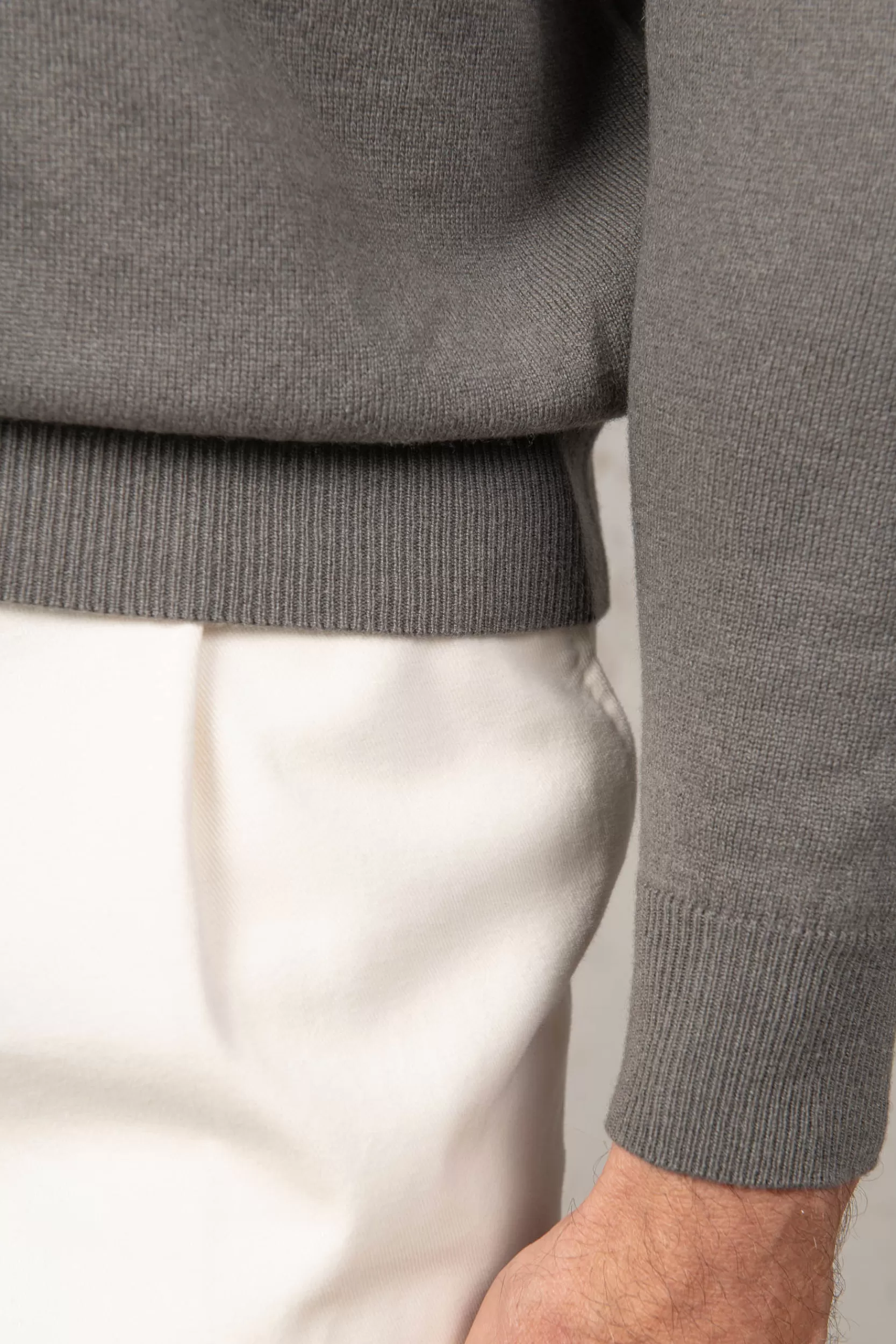 Hot Pini Parma Dolcevita In Cashmere Tortora Scuro – Made In Italy