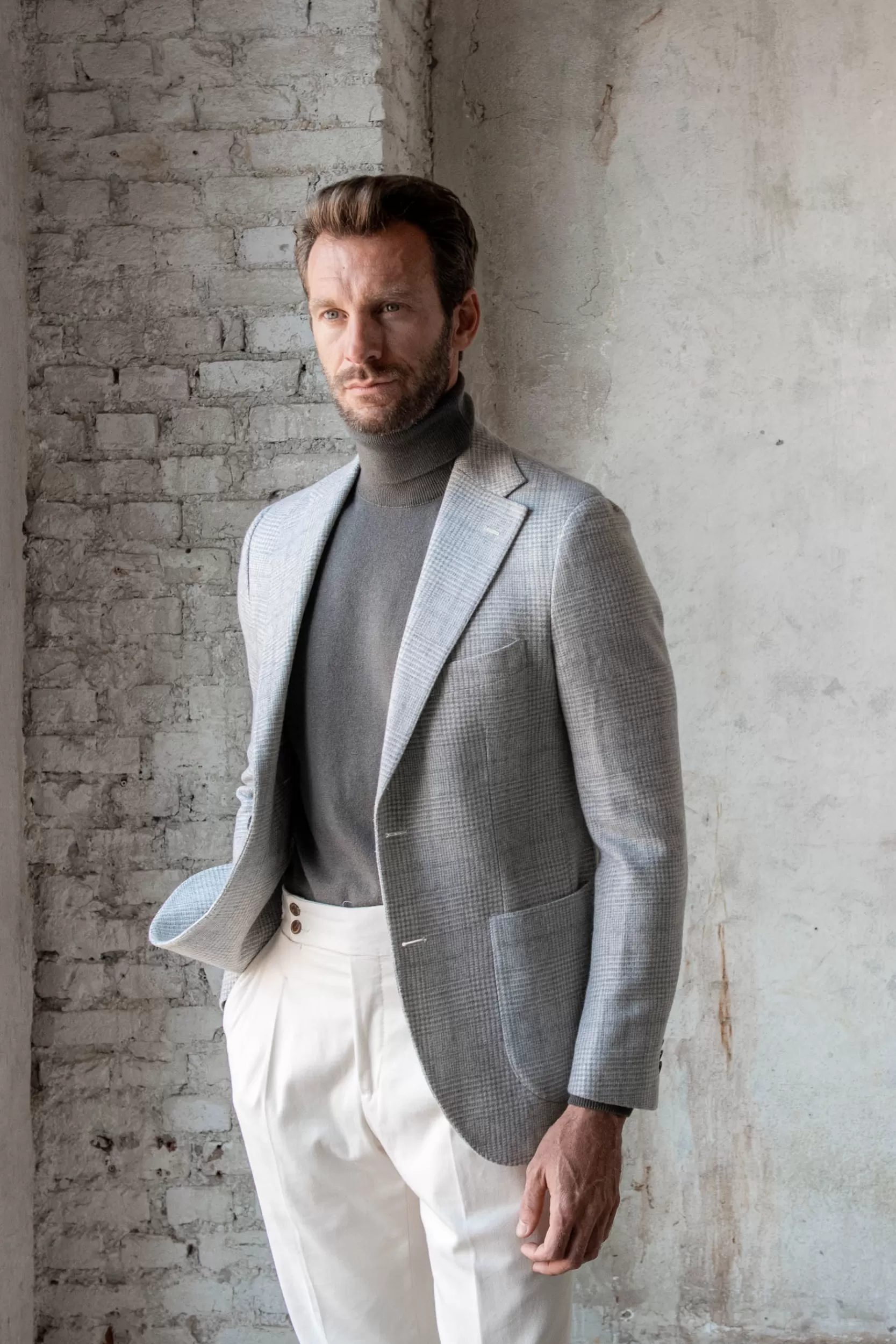 Hot Pini Parma Dolcevita In Cashmere Tortora Scuro – Made In Italy