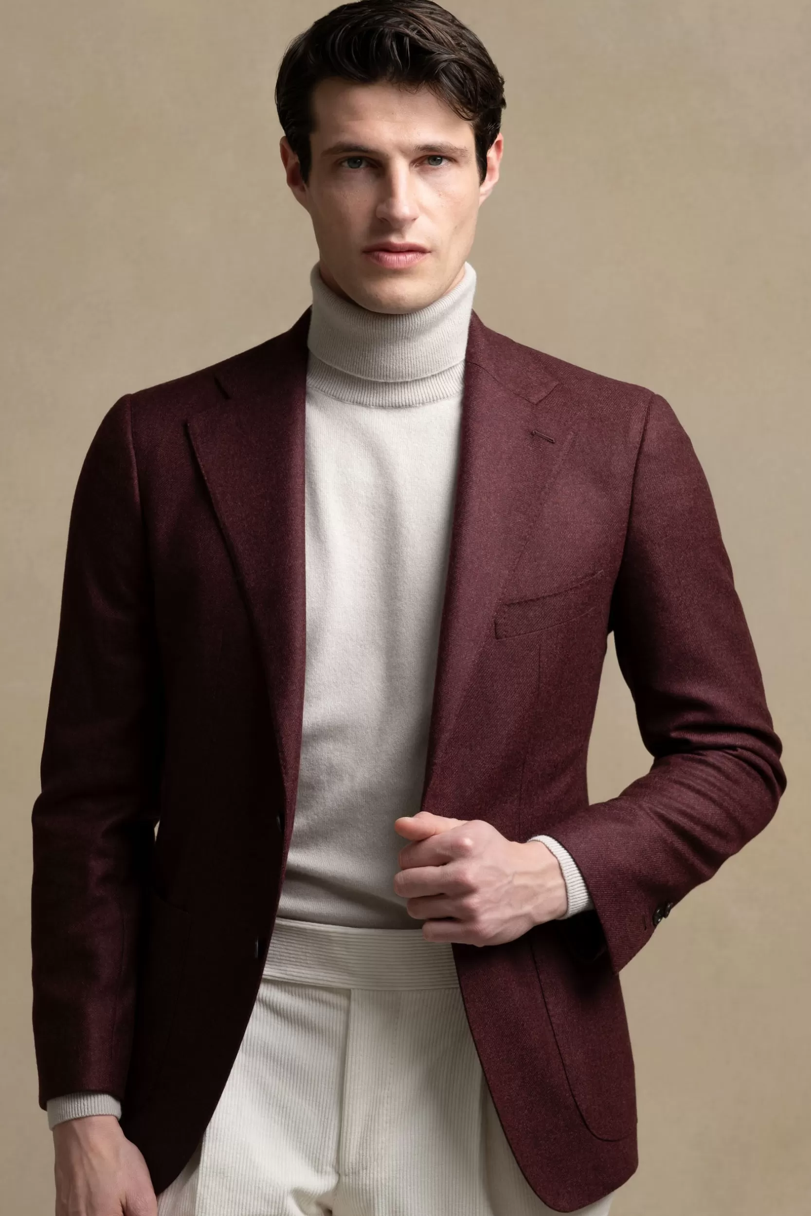 Discount Pini Parma Giacca Bordeaux In Lana E Cashmere Loro Piana - Made In Italy Borgogna