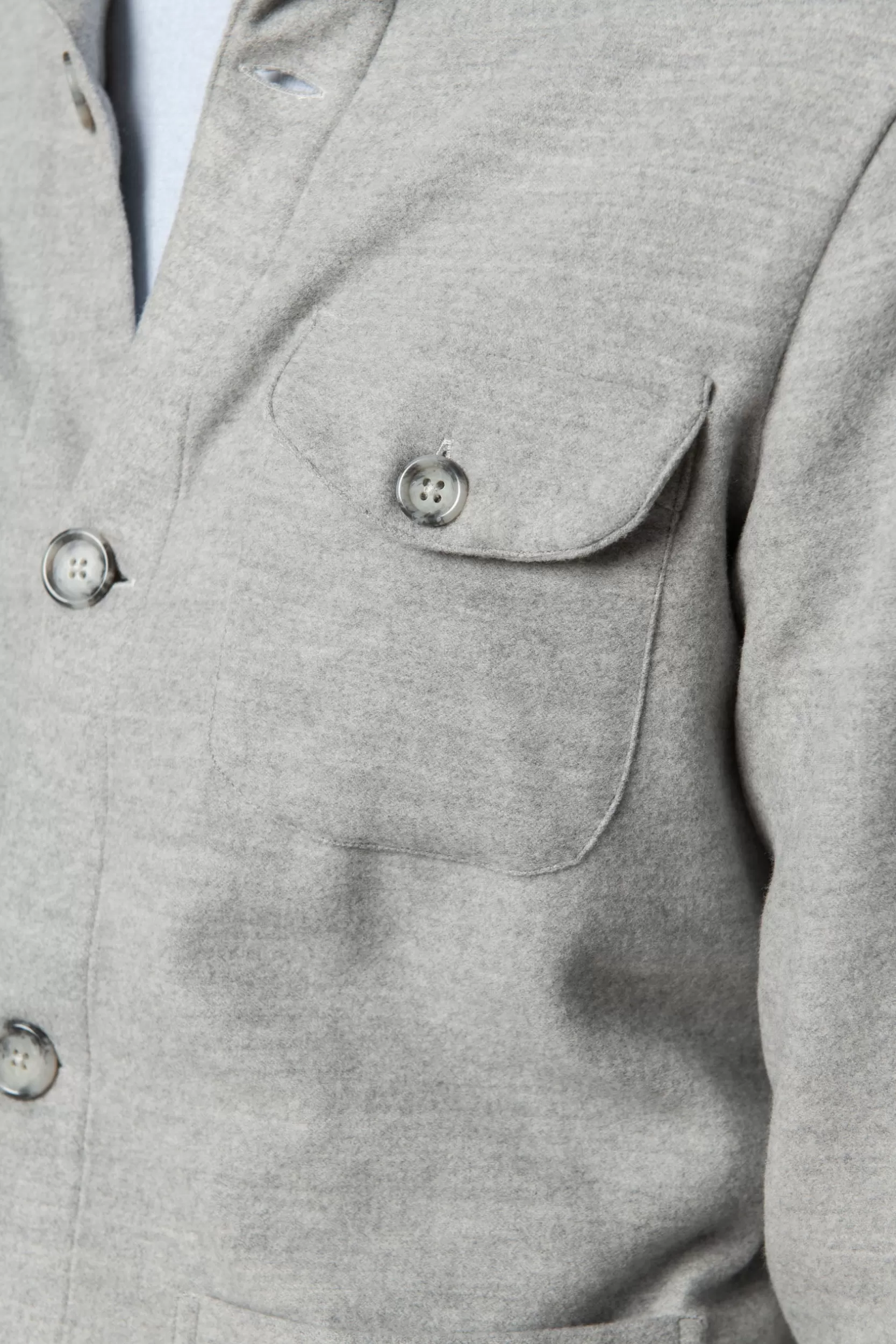 Best Sale Pini Parma Giacca Safari In Flanella Super 180'S – Made In Italy Grigio chiaro