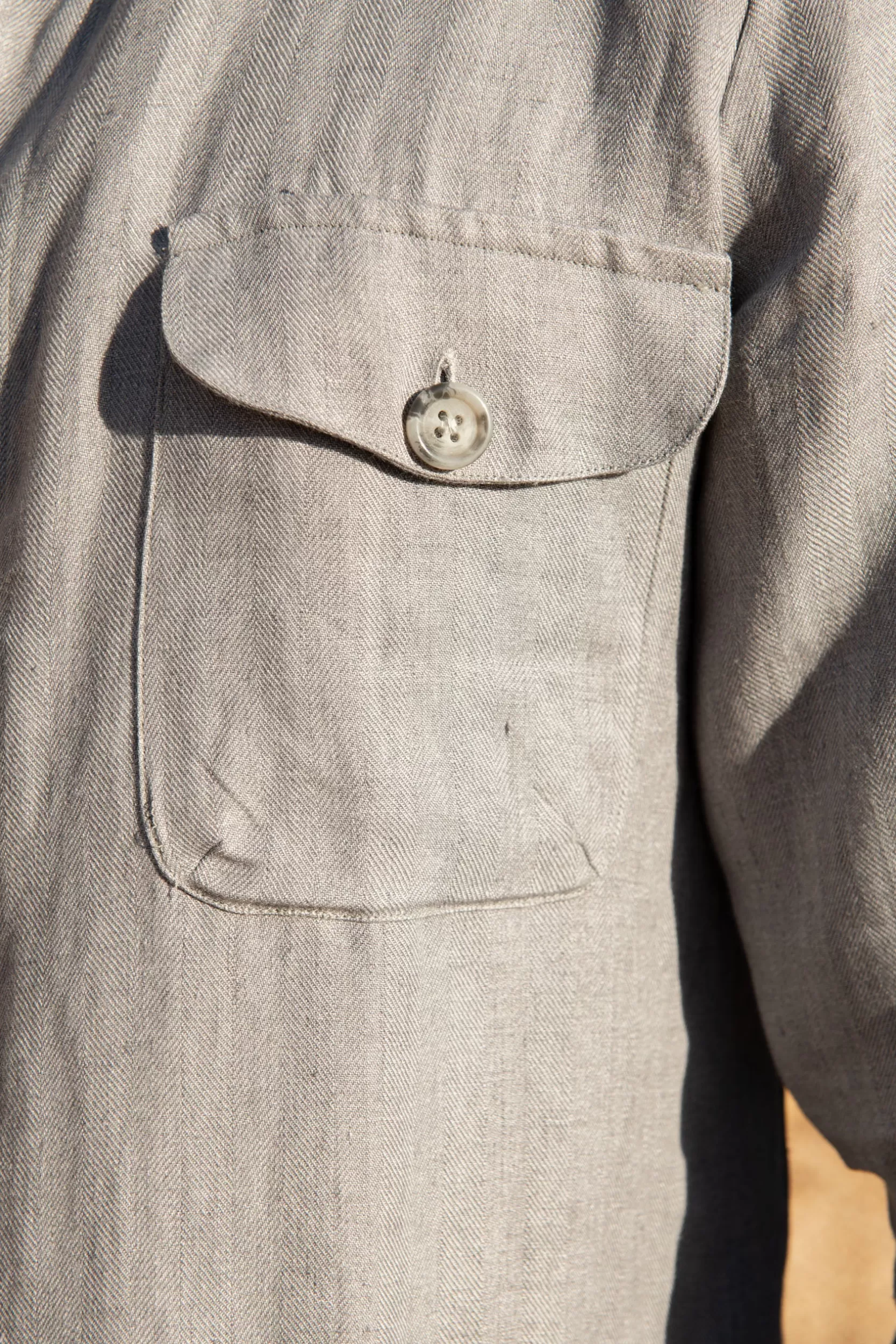 Cheap Pini Parma Giacca Safari In Lino Spigato Grigio Cielo – Made In Italy Grigio chiaro