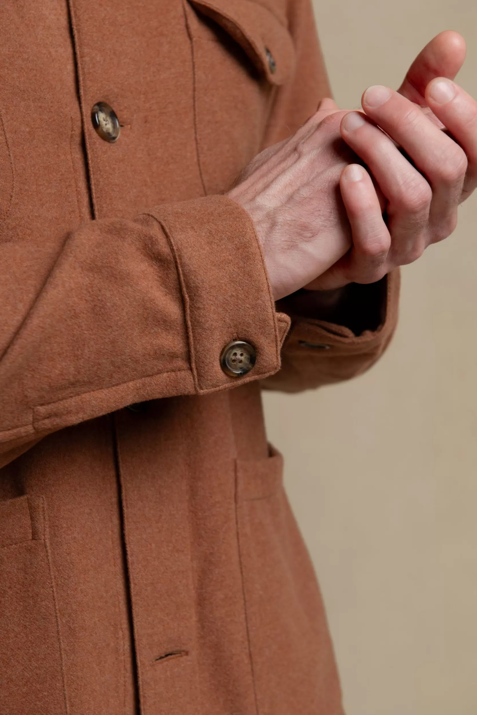 Shop Pini Parma Giacca Safari Rusty In Flanella Super 180s – Made In Italy Arrugginito