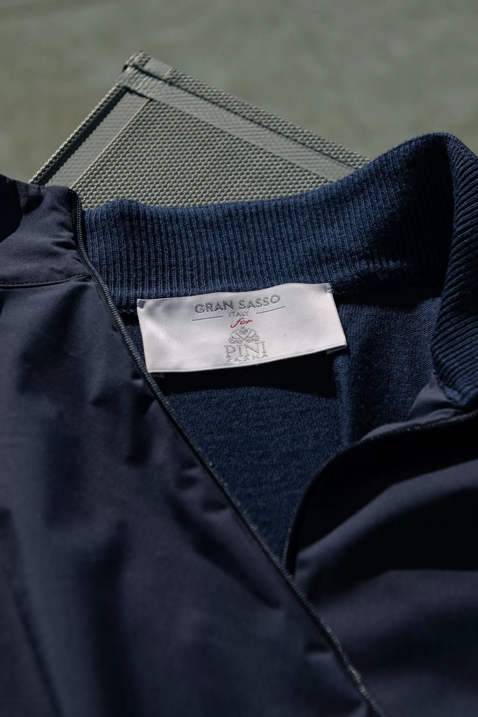 Outlet Pini Parma Giubbotto Bomber In Maglia E Nylon – Made In Italy Blu