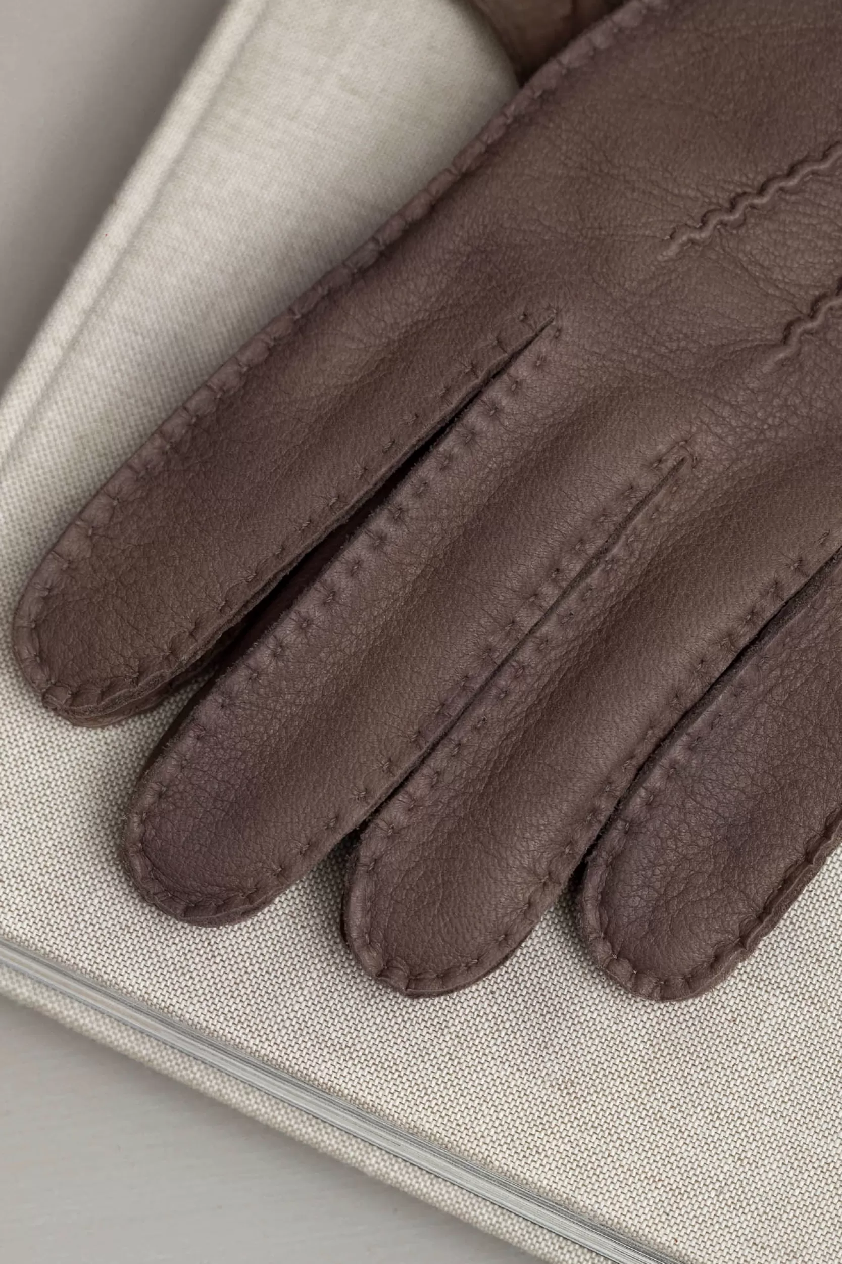 Online Pini Parma Guanti In Pelle Di Cervo Foderati In Cashmere Marrone - Made In Italy