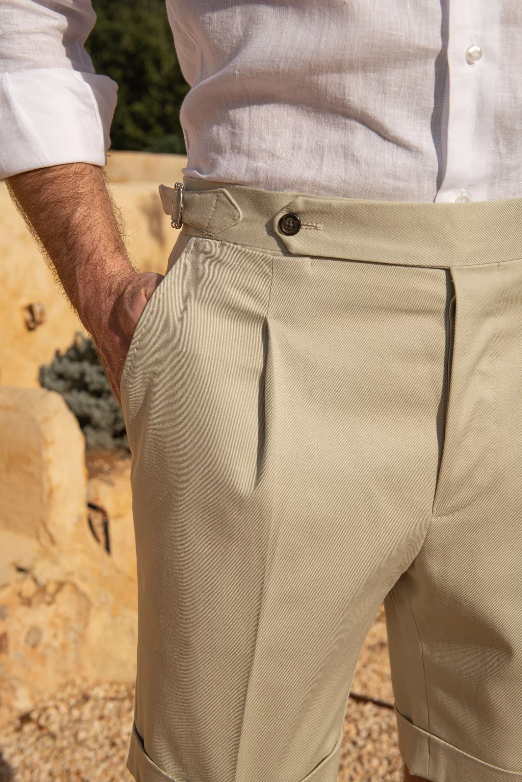 Discount Pini Parma Pantaloncini In Cotone - Made In Italy Beige