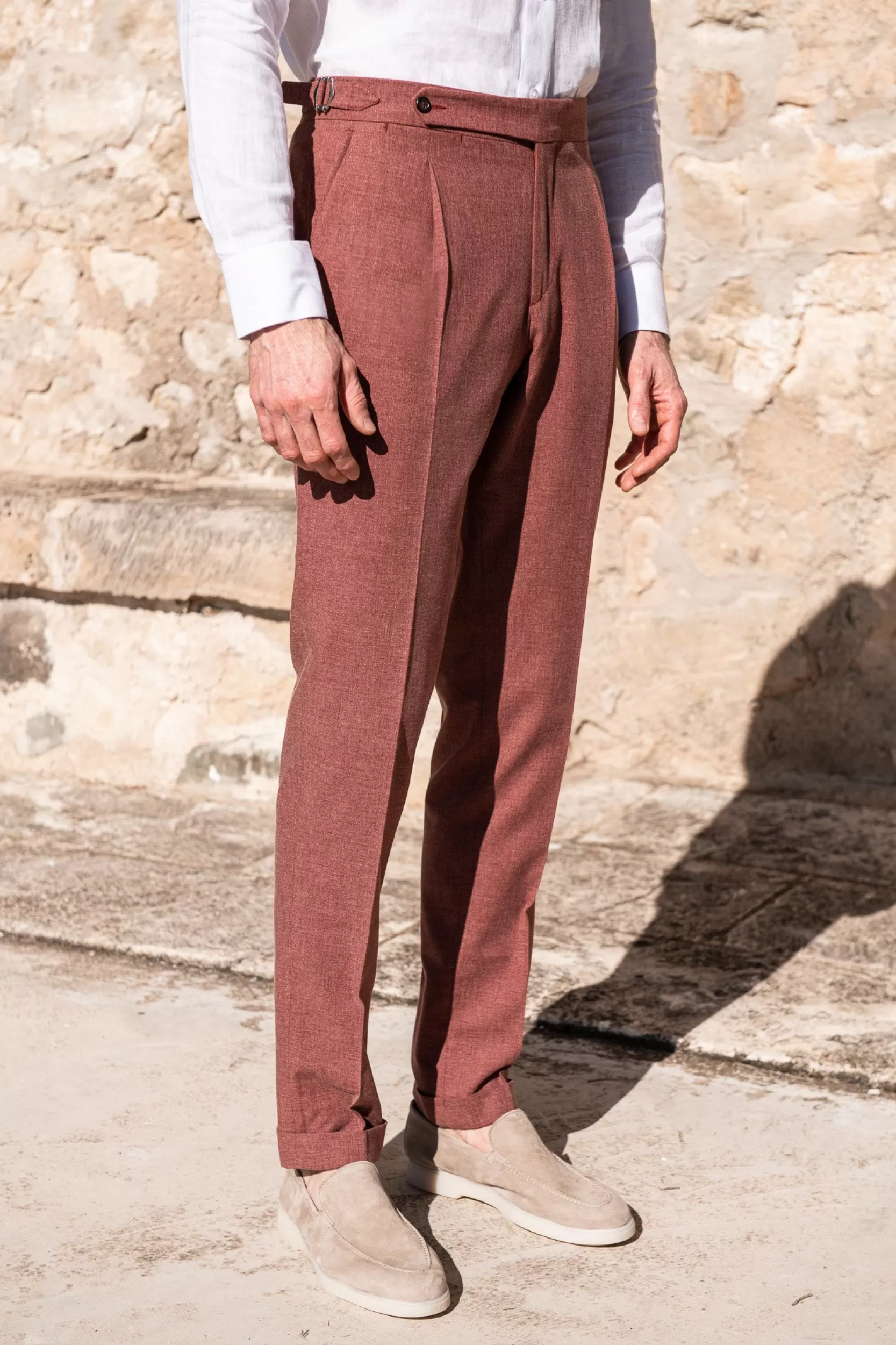 Shop Pini Parma Pantalone Corallo Biella - Made In Italy