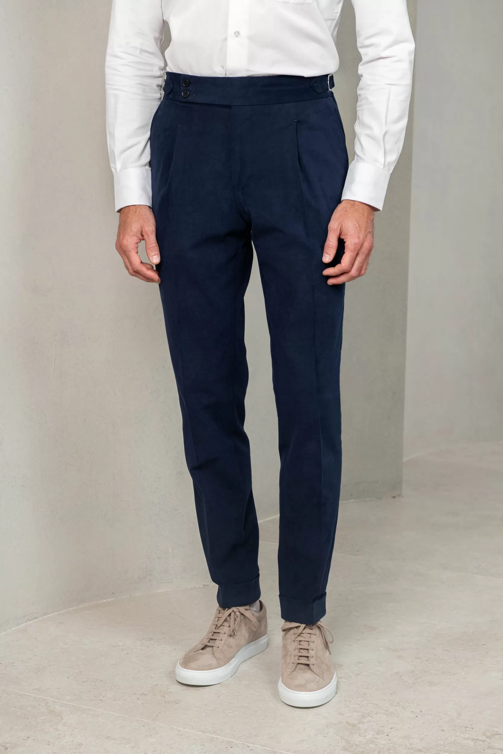 Sale Pini Parma Pantalone In Cotone " Soragna Capsule Collection" - Made In Italy Blu