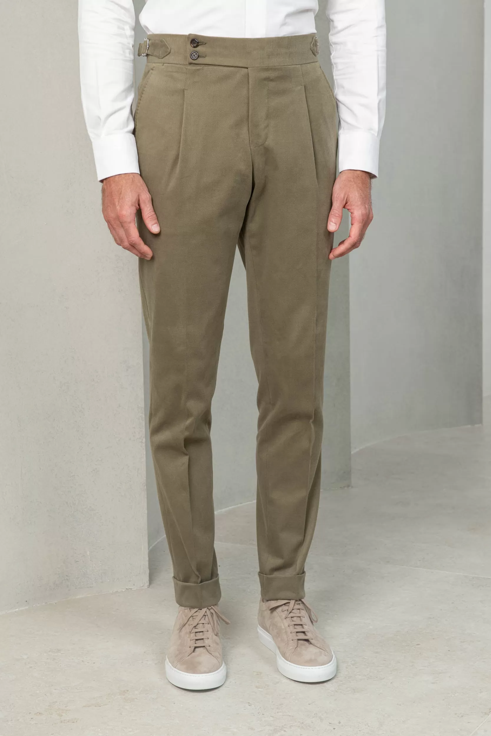Store Pini Parma Pantaloni In Cotone Color Cachi " Soragna Capsule Collection" - Made In Italy
