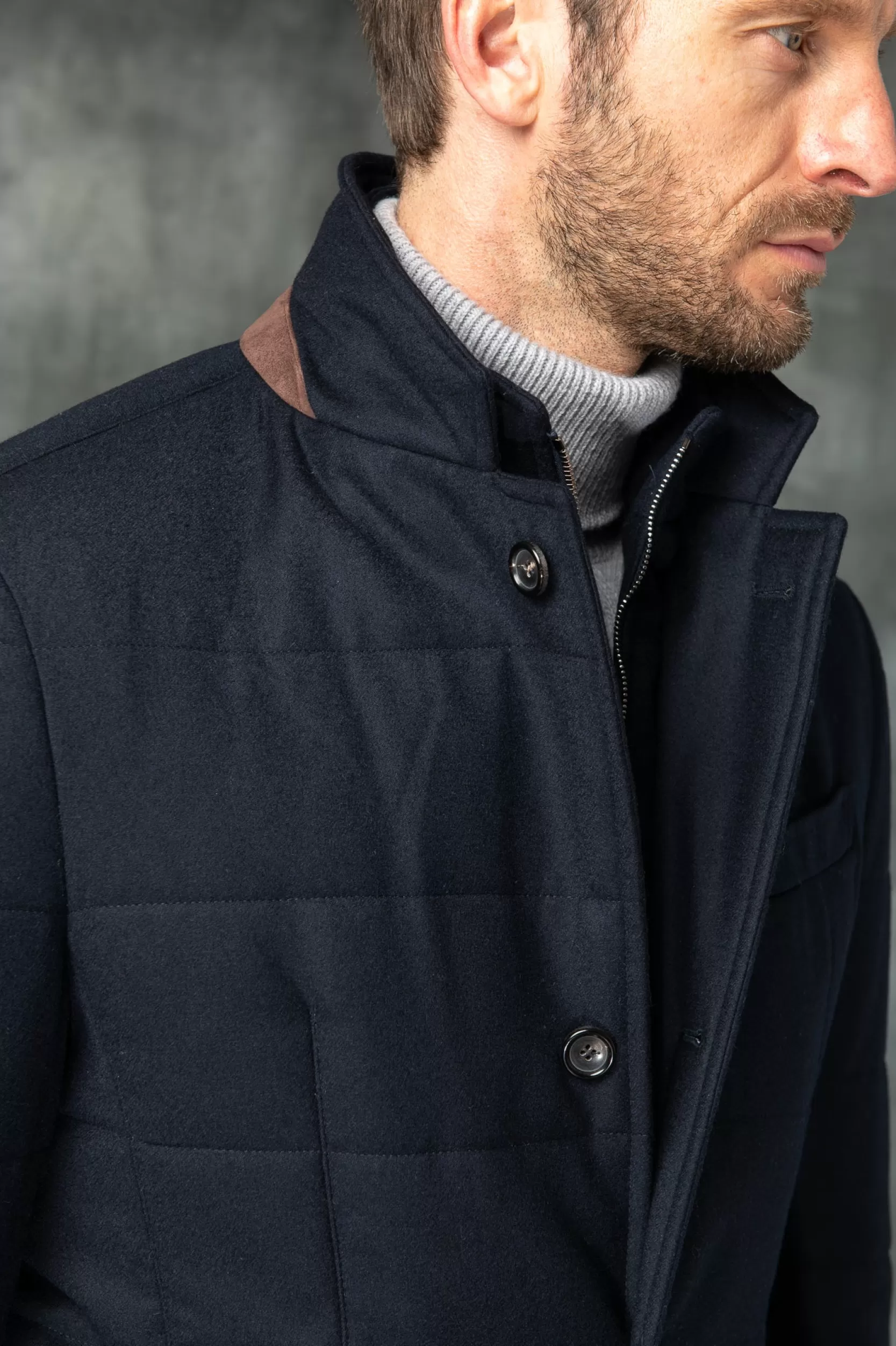 Best Pini Parma Piumino Blu In Lana E Cashmere Loro Piana Con Rain System® – Made In Italy