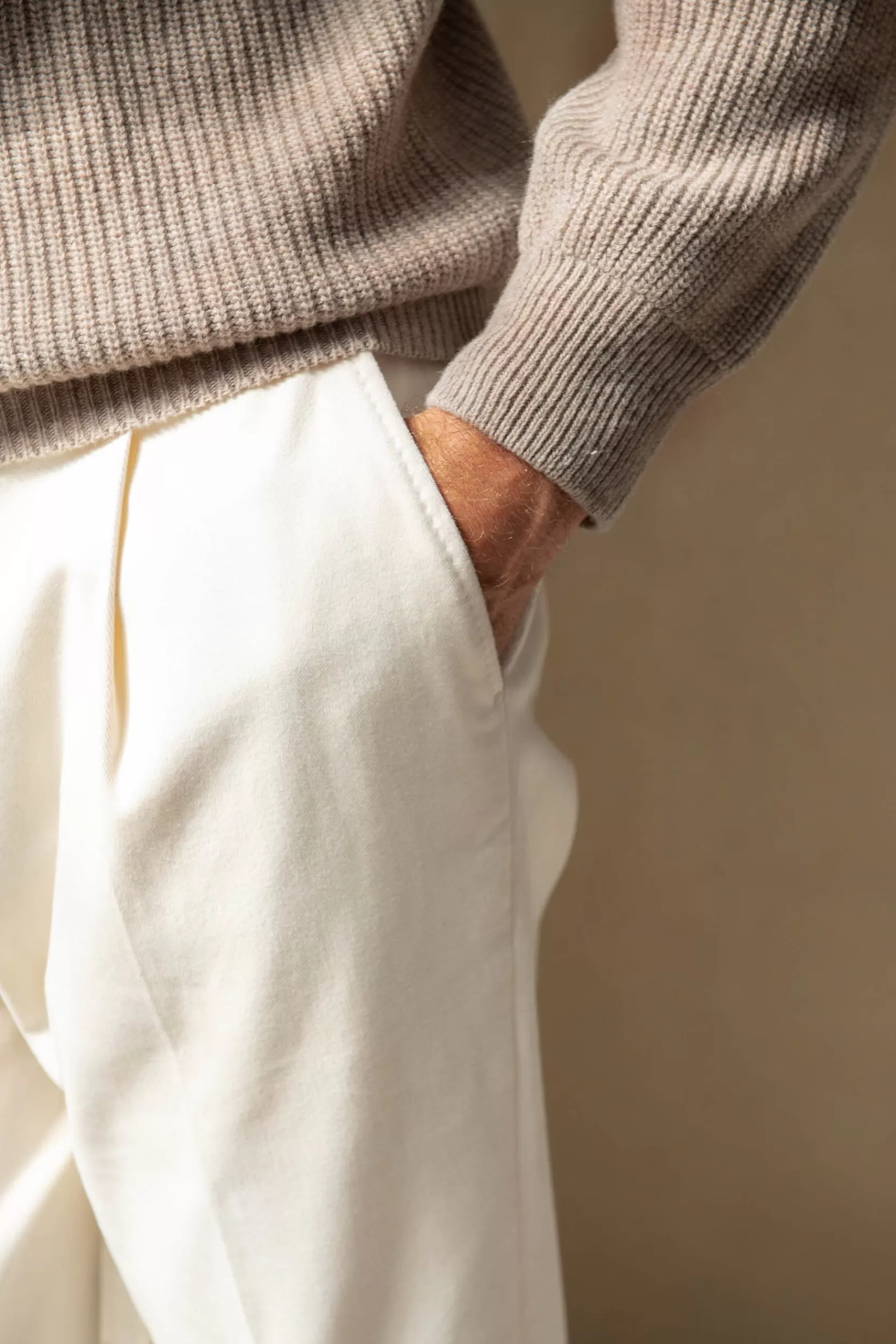 Online Pini Parma Polo In Misto Cashmere A Coste Color Tortora – Made In Italy Talpa