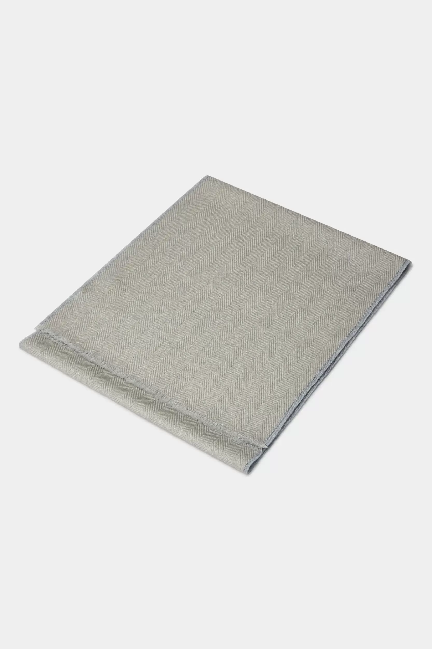 Online Pini Parma Sciarpa Reversibile A Spina Di Pesce E Azzurro - Made In Italy Sabbia