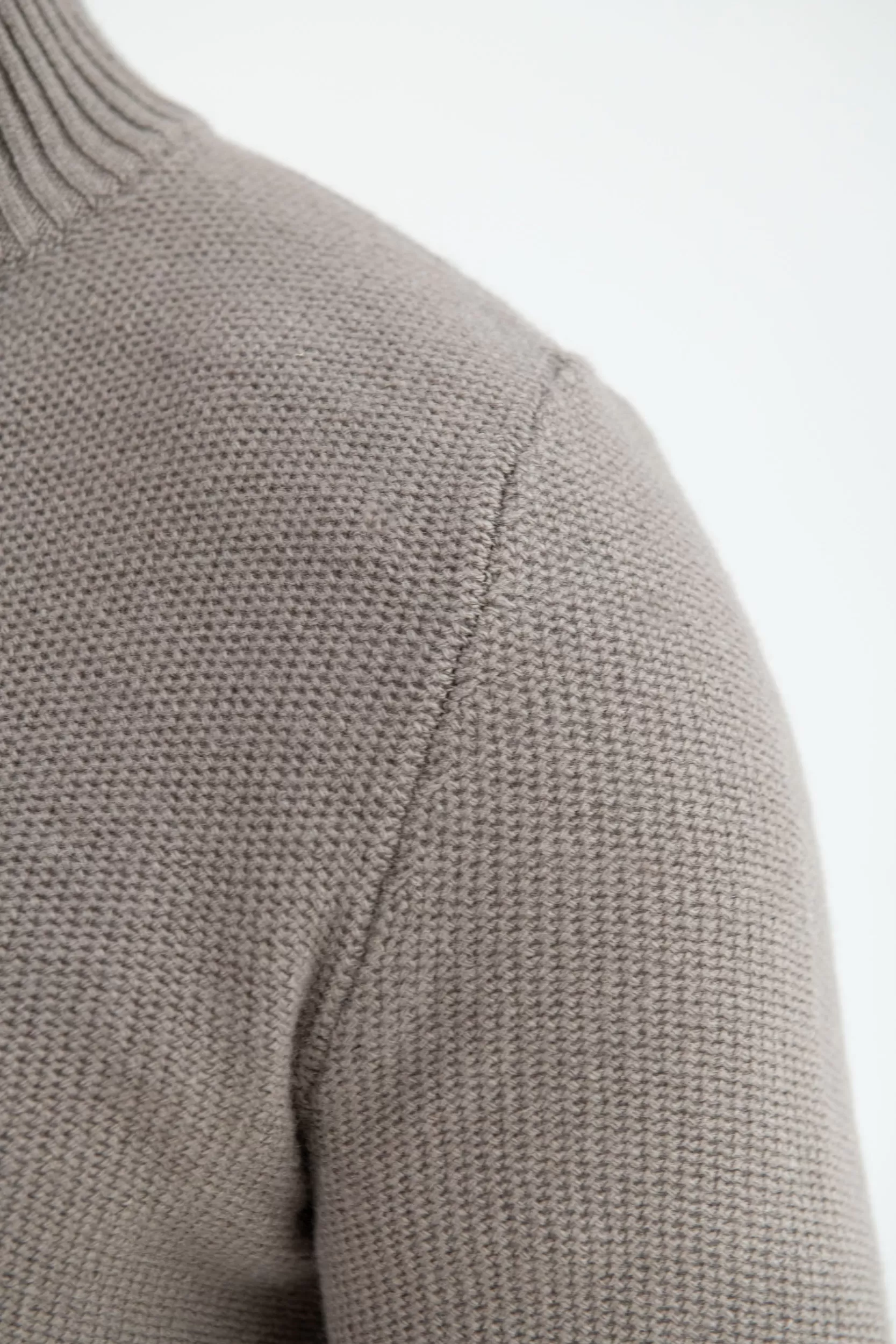 Shop Pini Parma Zip Intera In Misto Cashmere Nido D'ape Tortora – Made In Italy Talpa